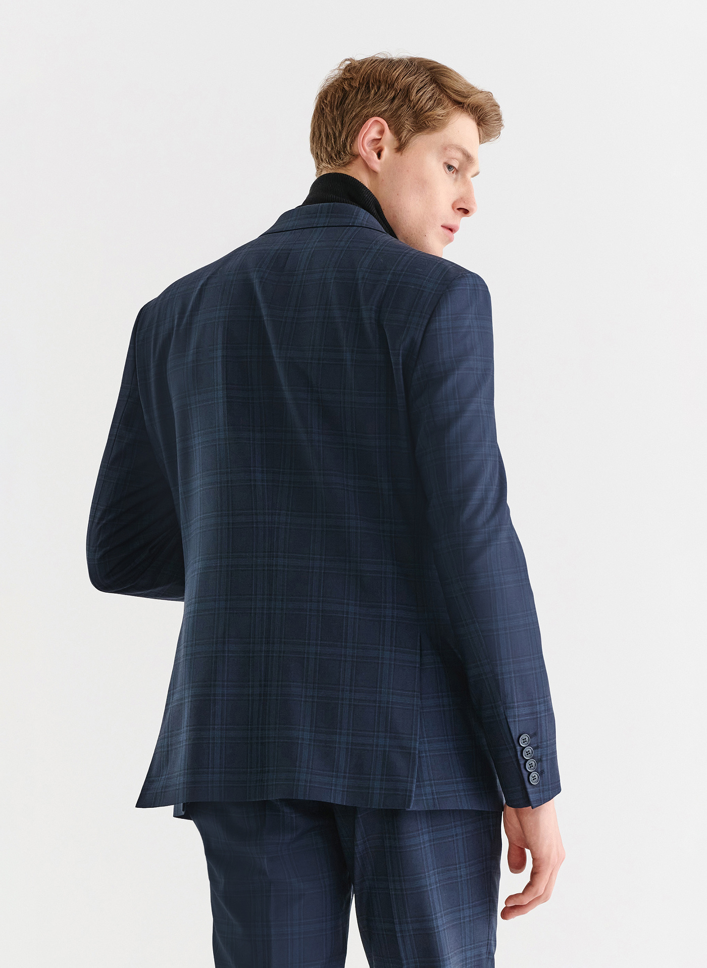 Granatowa marynarka garniturowa z wełną - Pako Lorente