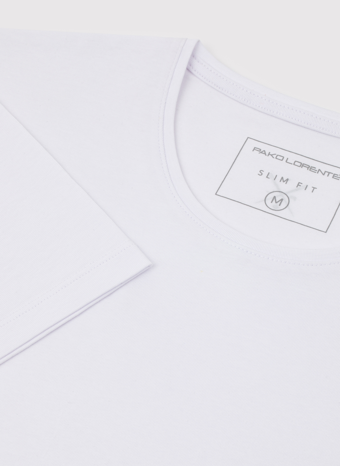 Biały gładki t-shirt męski - Pako Lorente