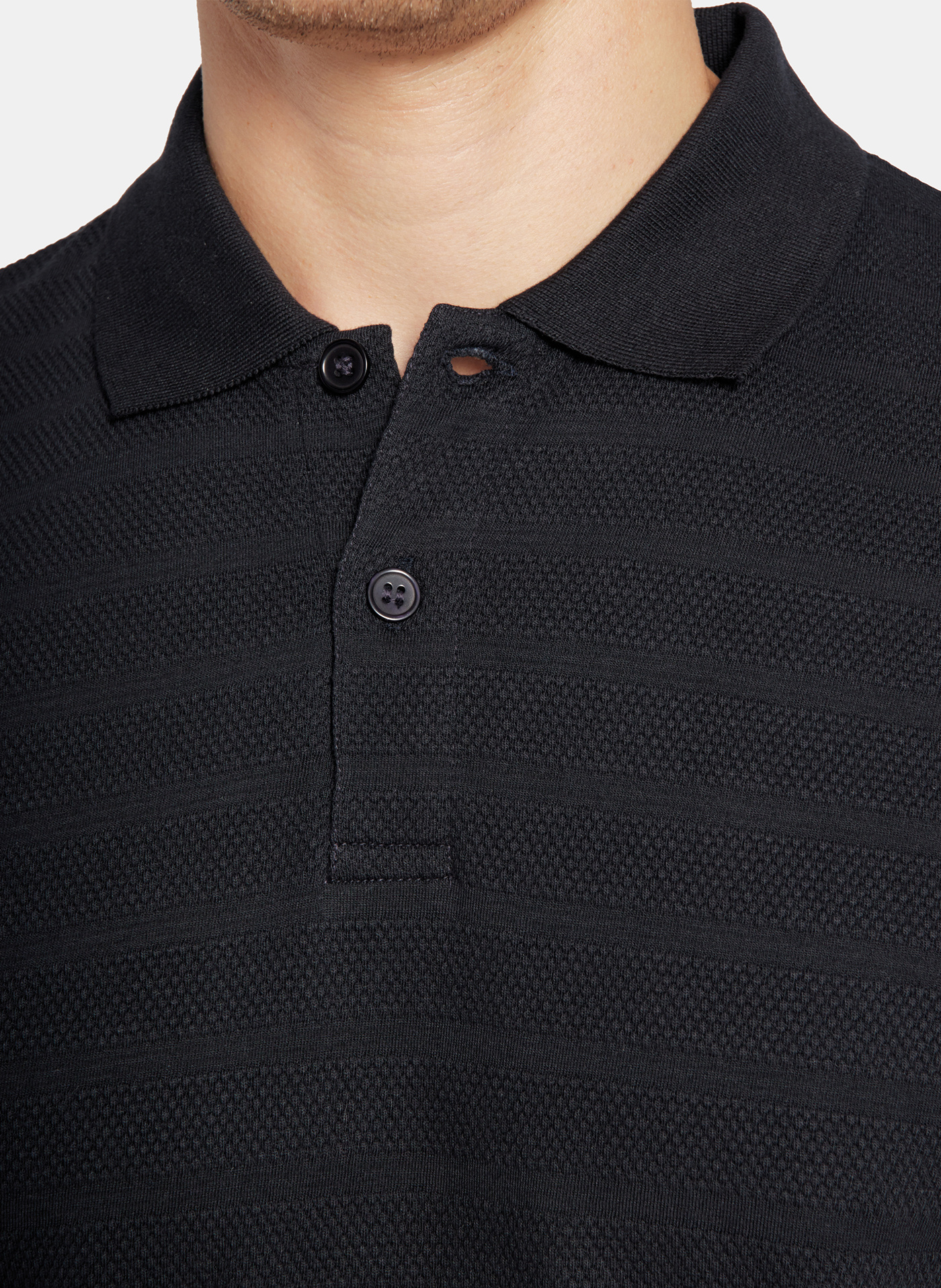 PAKO LORENTE - Granatowe bawełniane polo w prążki - Pako Lorente