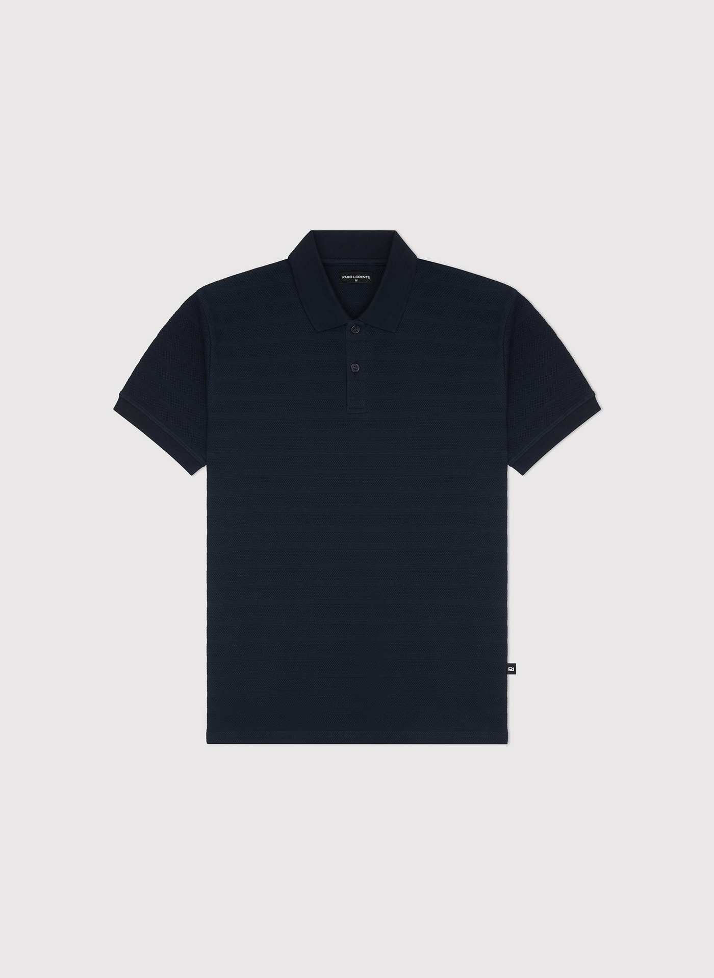 PAKO LORENTE - Granatowe bawełniane polo w prążki - Pako Lorente