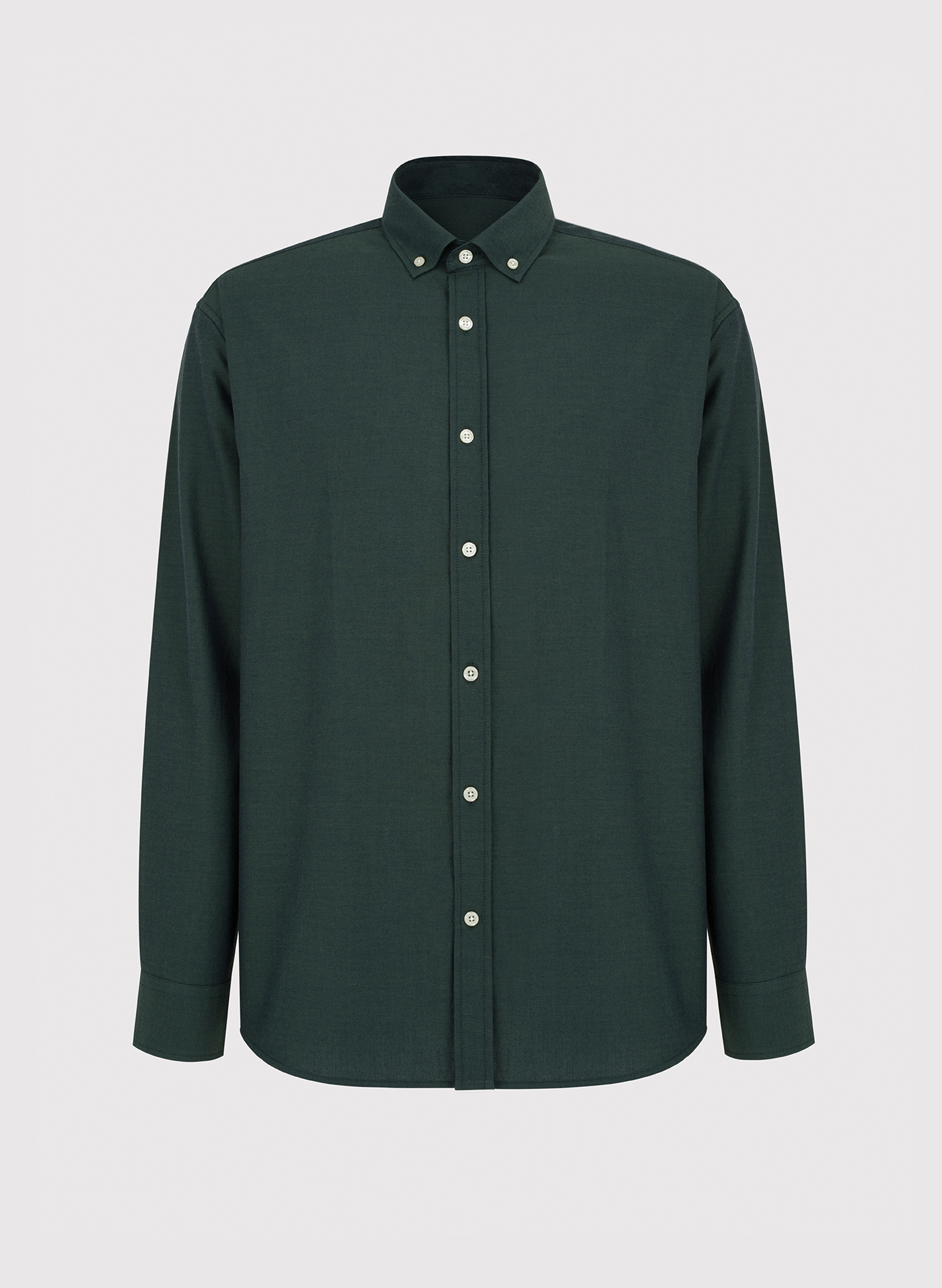Gładka koszula męska zielona długi rękaw - Pako Lorente