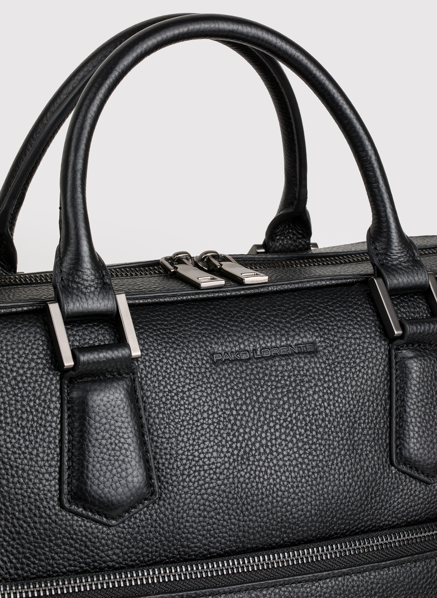 PAKO LORENTE - Czarna skórzana aktówka męska - Pako Lorente