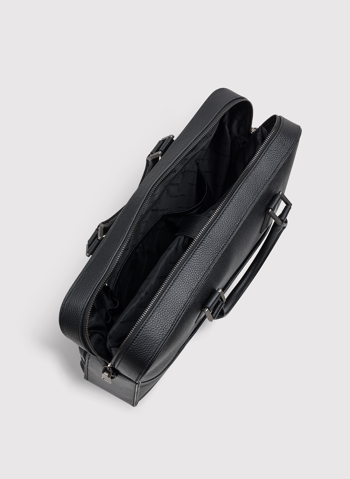 PAKO LORENTE - Czarna skórzana aktówka męska - Pako Lorente