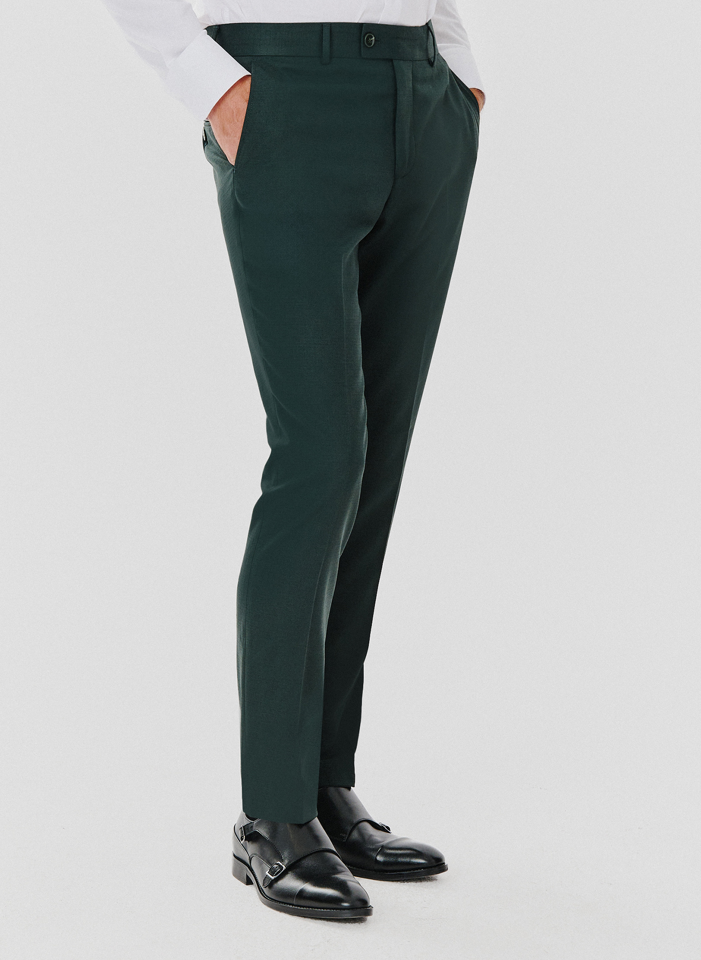 Spodnie garniturowe w kolorze zielonym - Pako Lorente