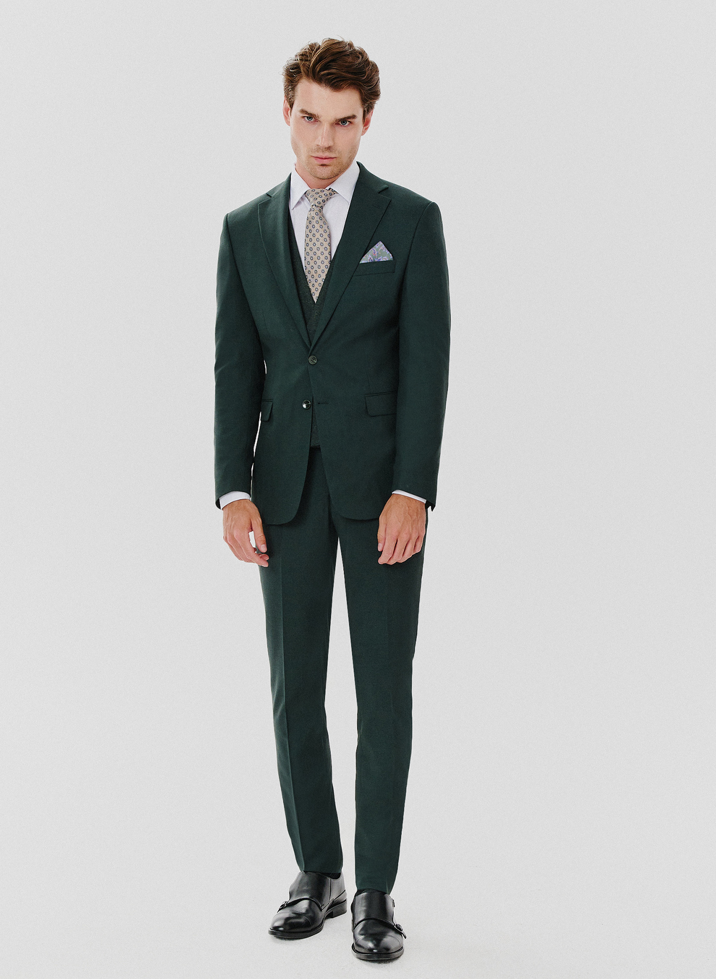 Spodnie garniturowe w kolorze zielonym - Pako Lorente