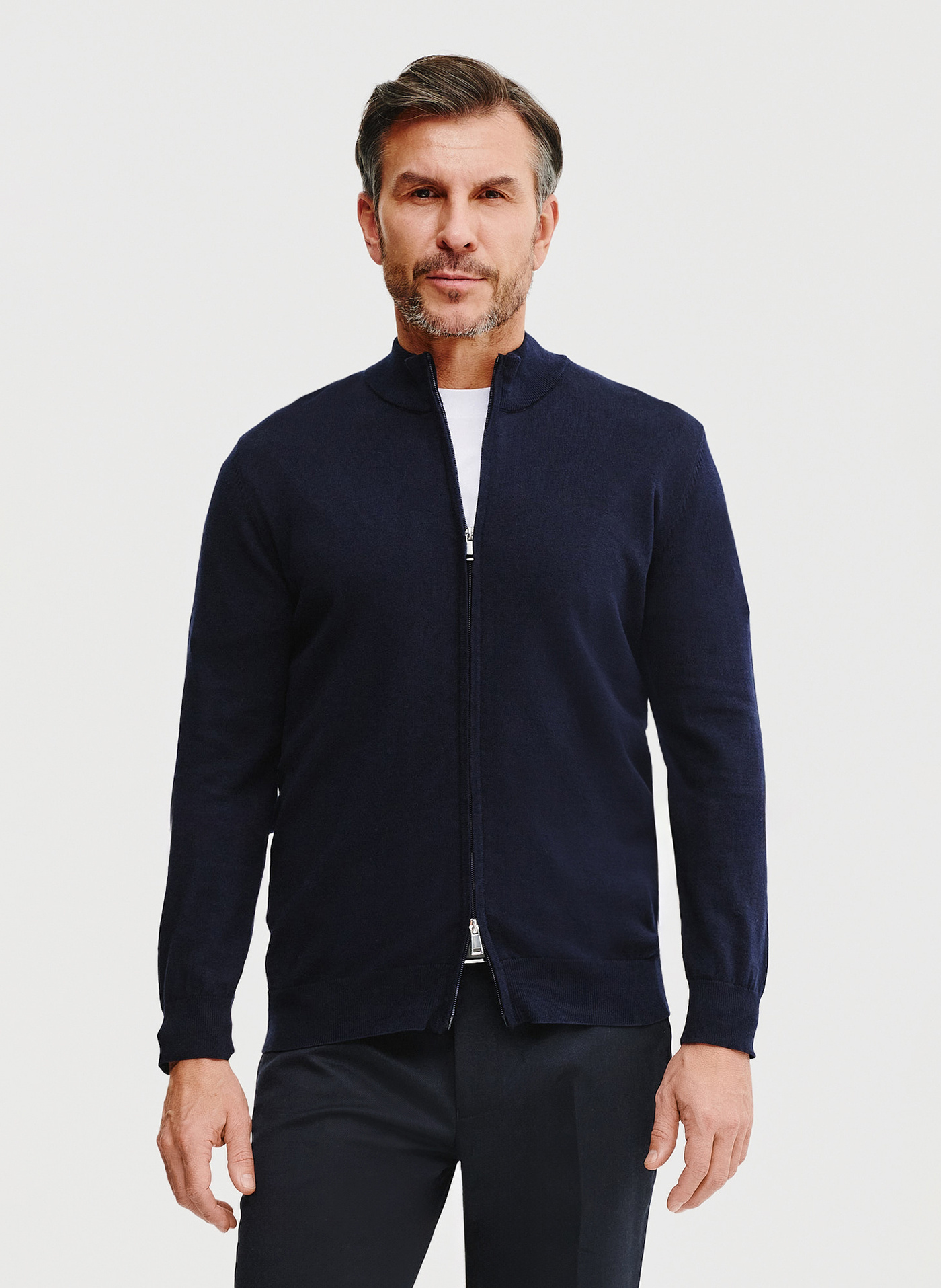 Sweter męski rozpinany w kolorze granatowym - Pako Lorente