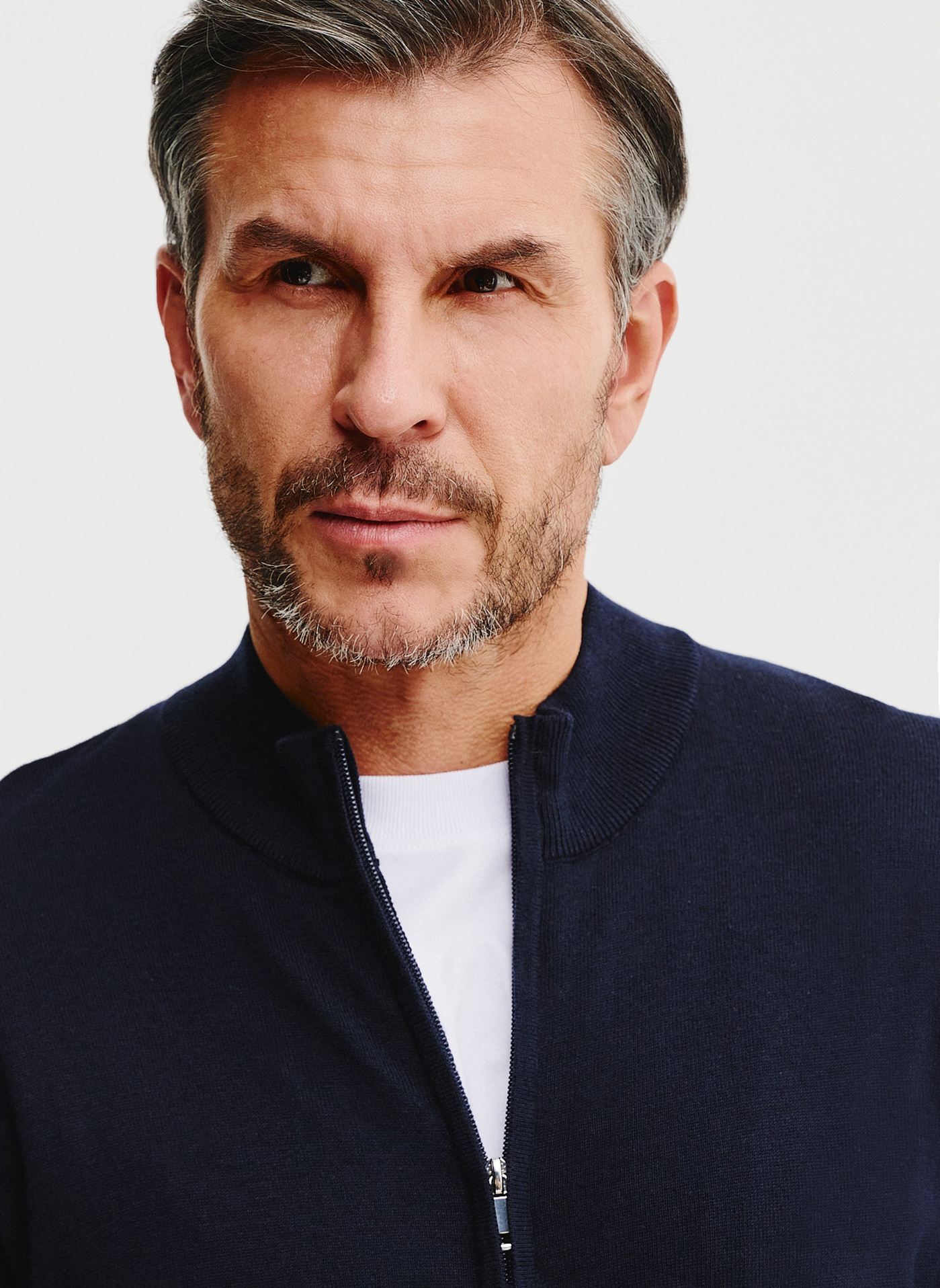 Sweter męski rozpinany w kolorze granatowym - Pako Lorente