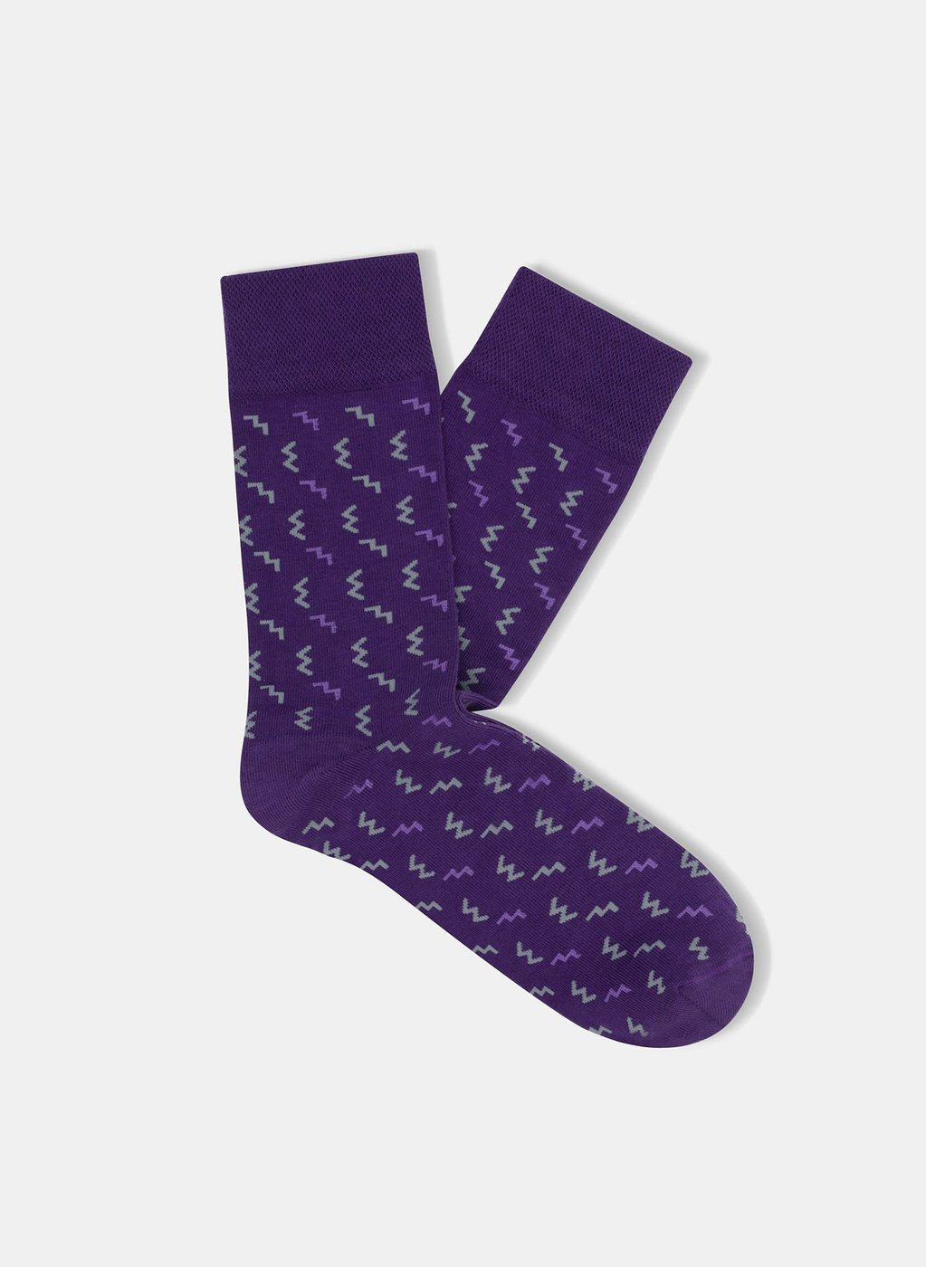 Fioletowe skarpetki w zygzaki P000B-SX-514-F - Pako Lorente