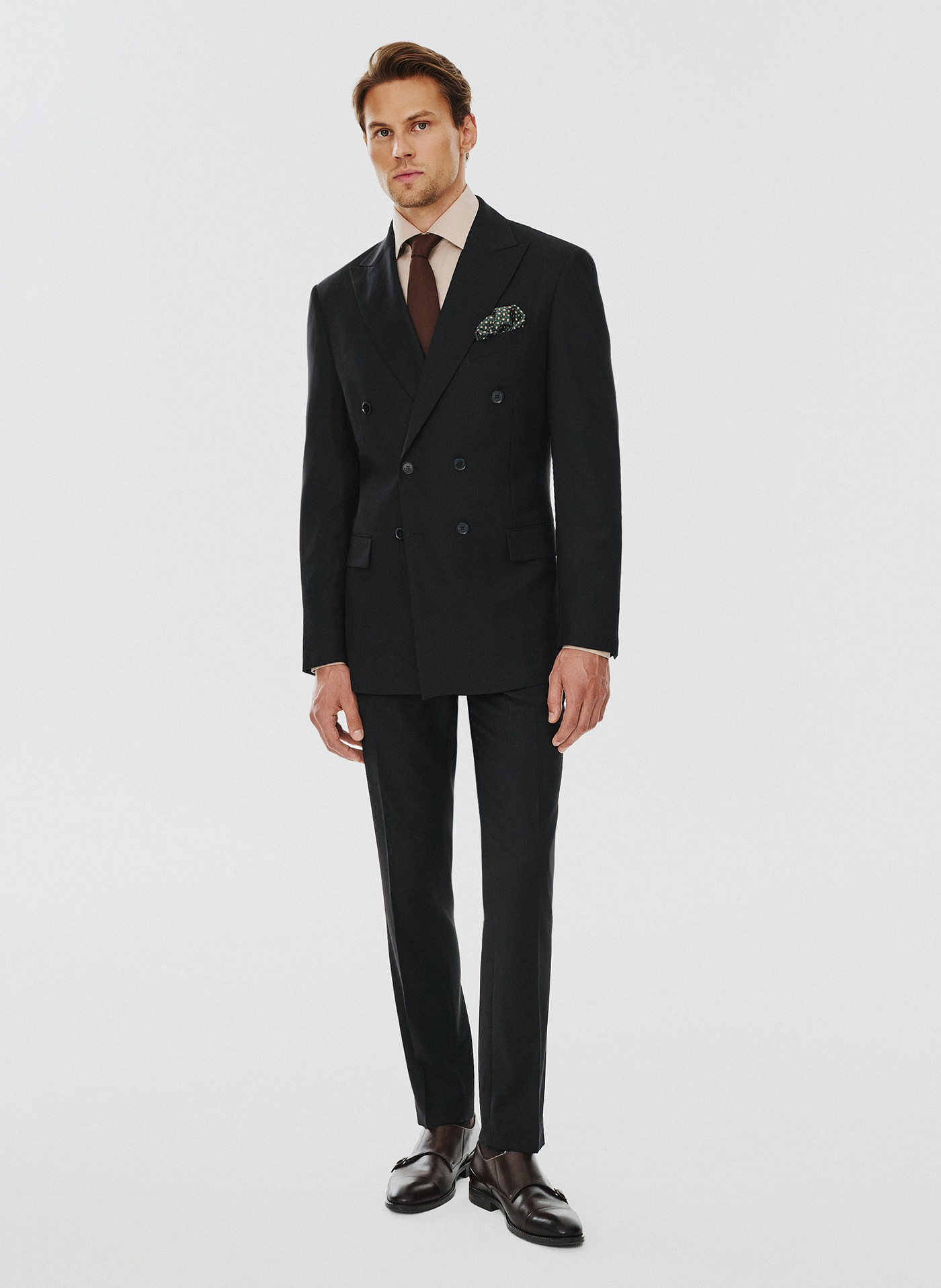 Dwurzędowa czarna marynarka garniturowa - Pako Lorente