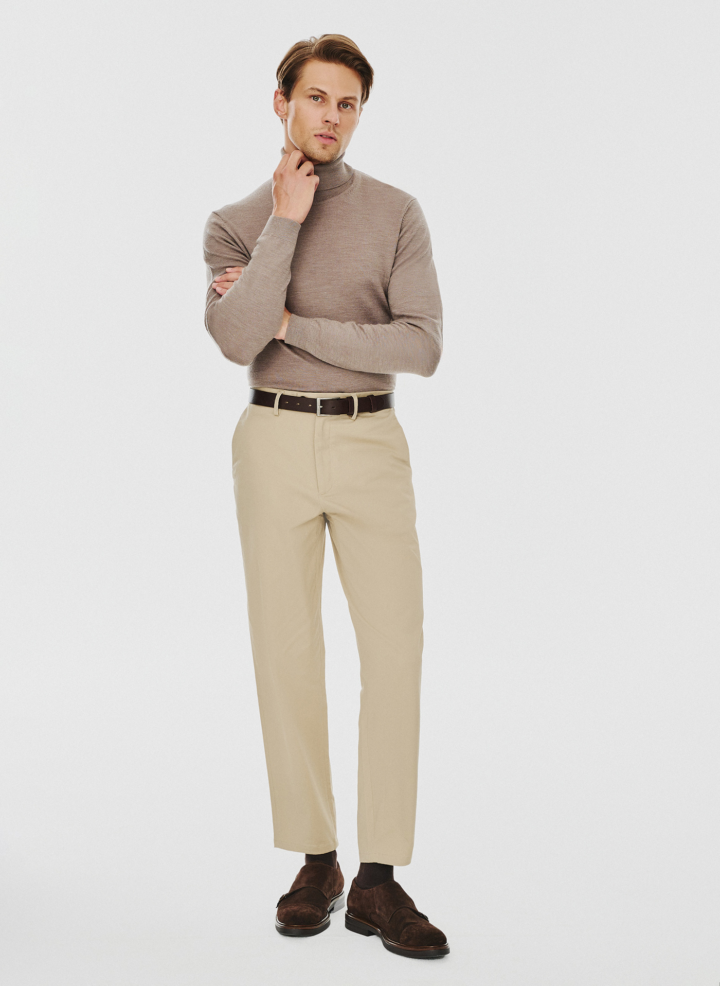 Męski golf w kolorze beżowym - Pako Lorente