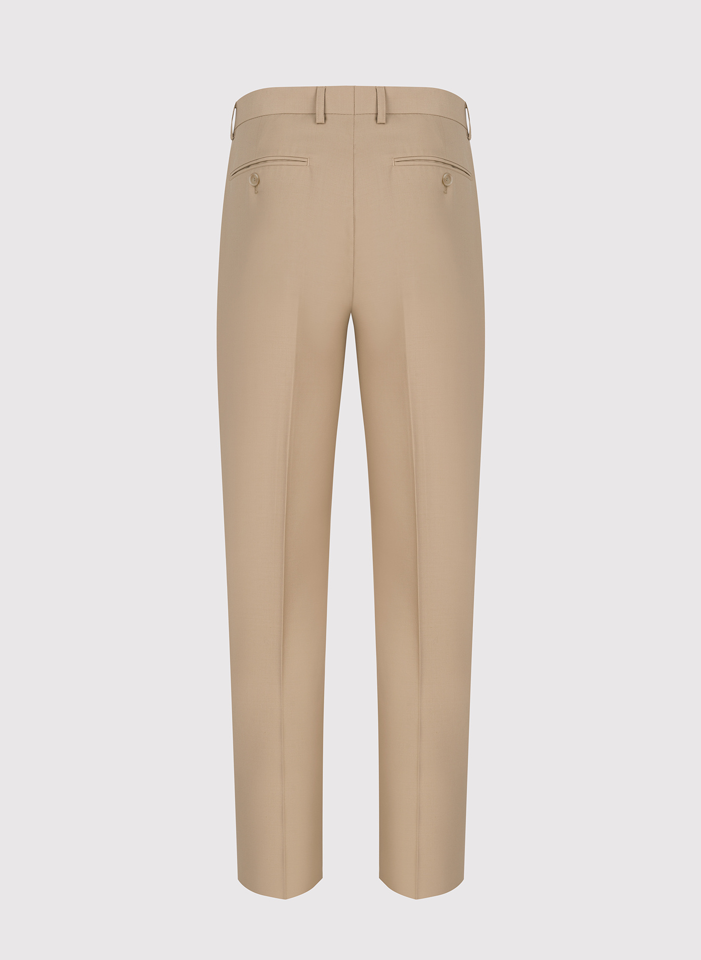 Beżowe garniturowe spodnie męskie z wełną - Pako Lorente
