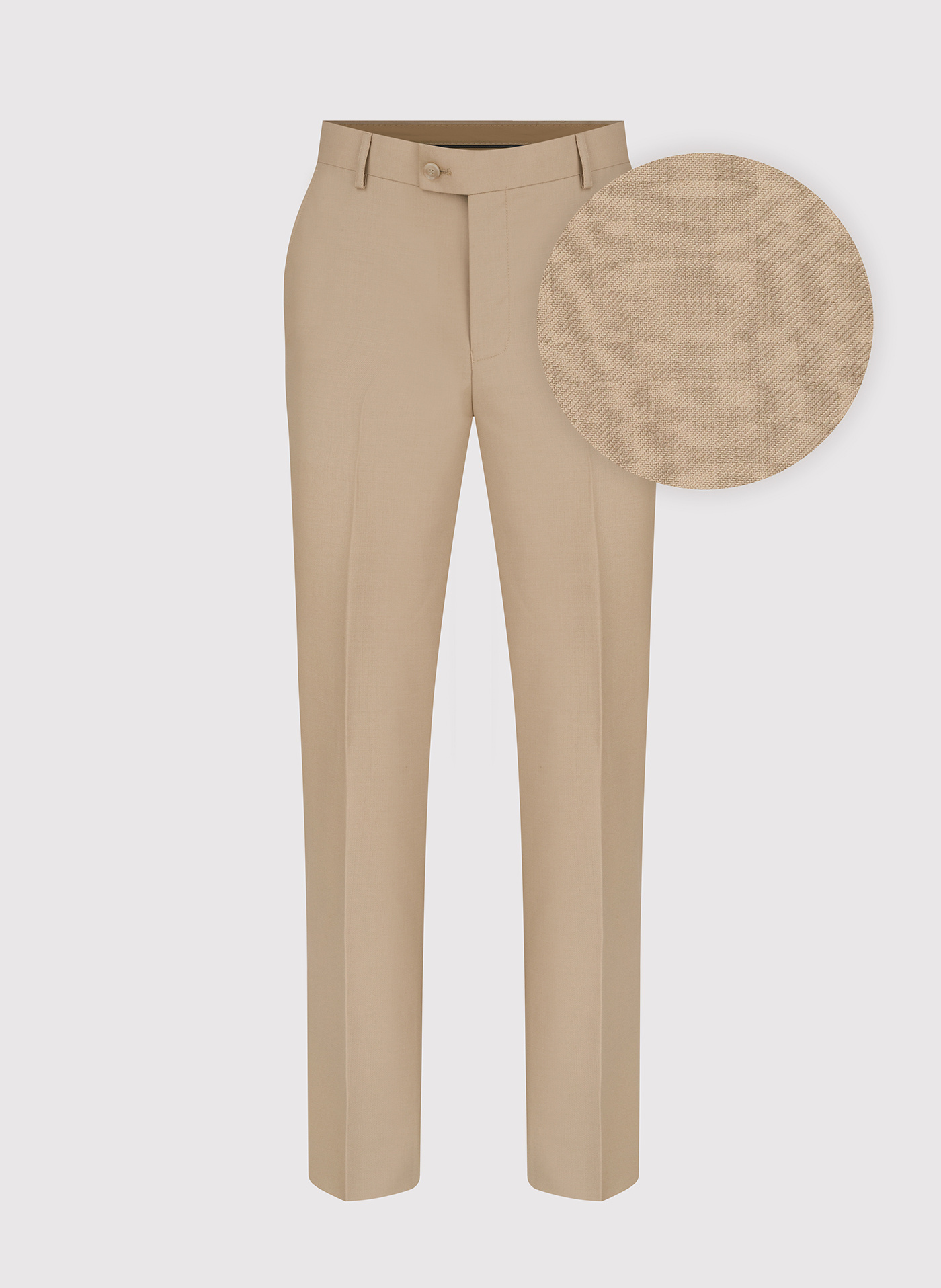Beżowe garniturowe spodnie męskie z wełną - Pako Lorente