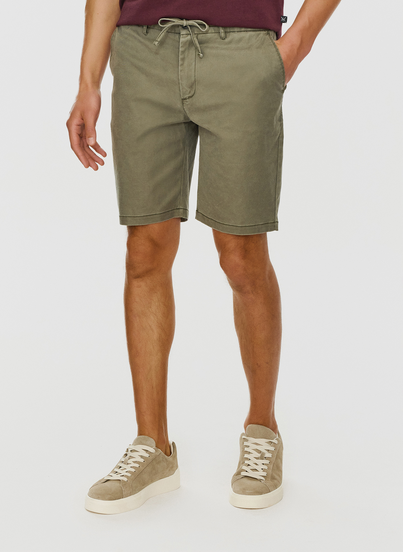 Zielone gładkie szorty męskie - Pako Lorente