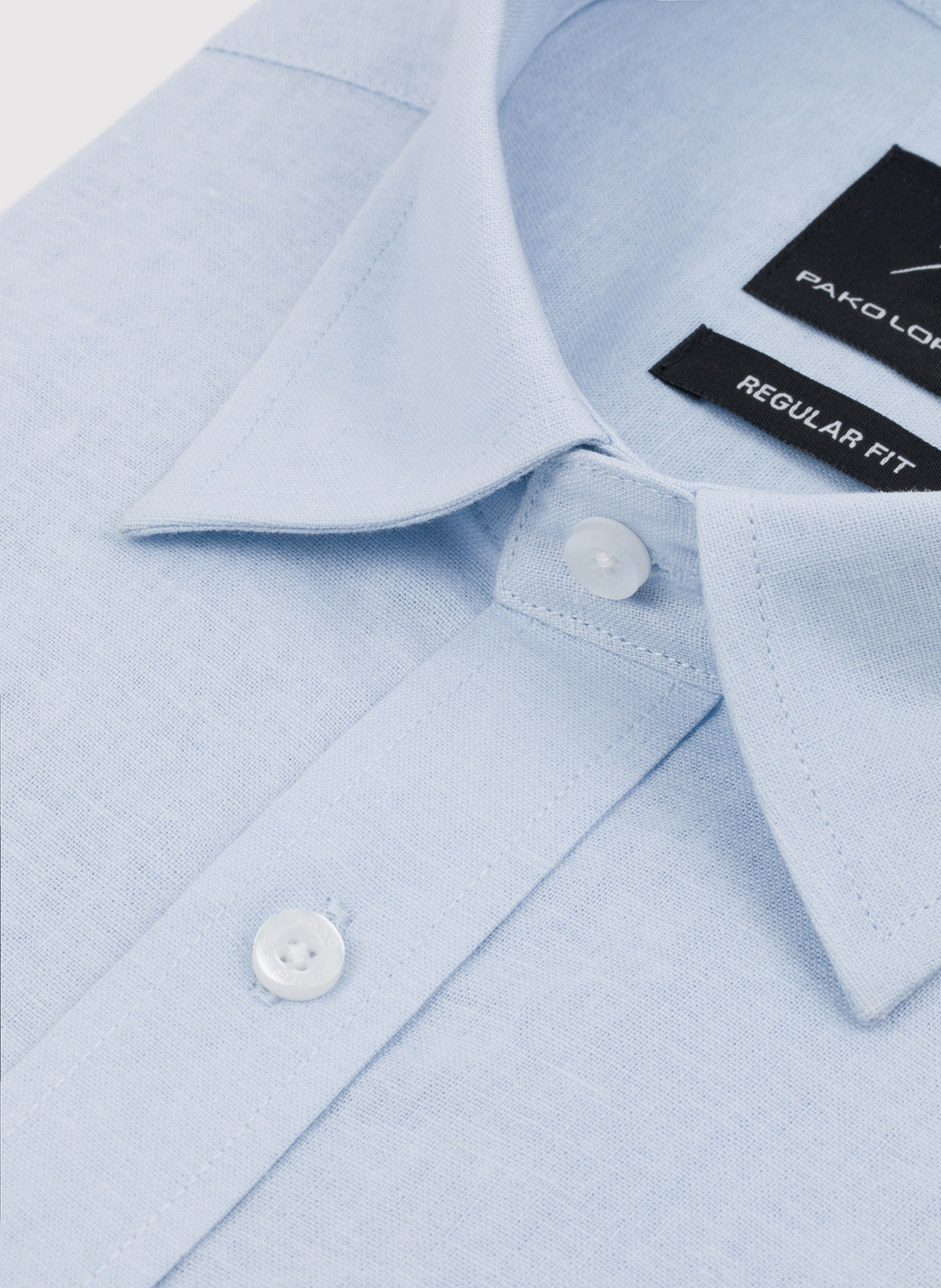 Błękitna koszula z lnu i bawełny - Pako Lorente