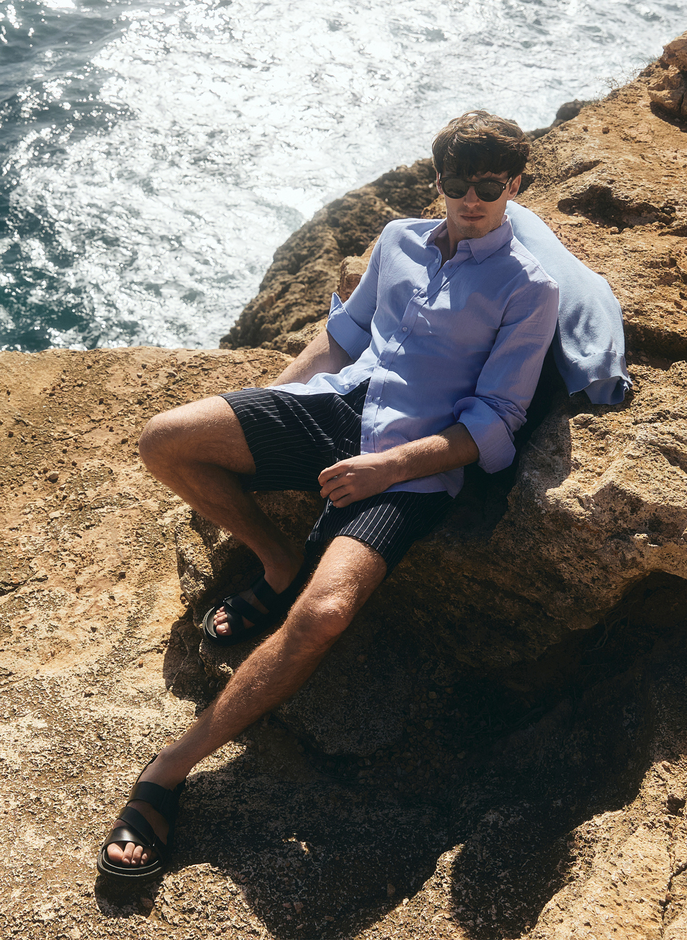 Błękitna koszula z lnu i bawełny - Pako Lorente