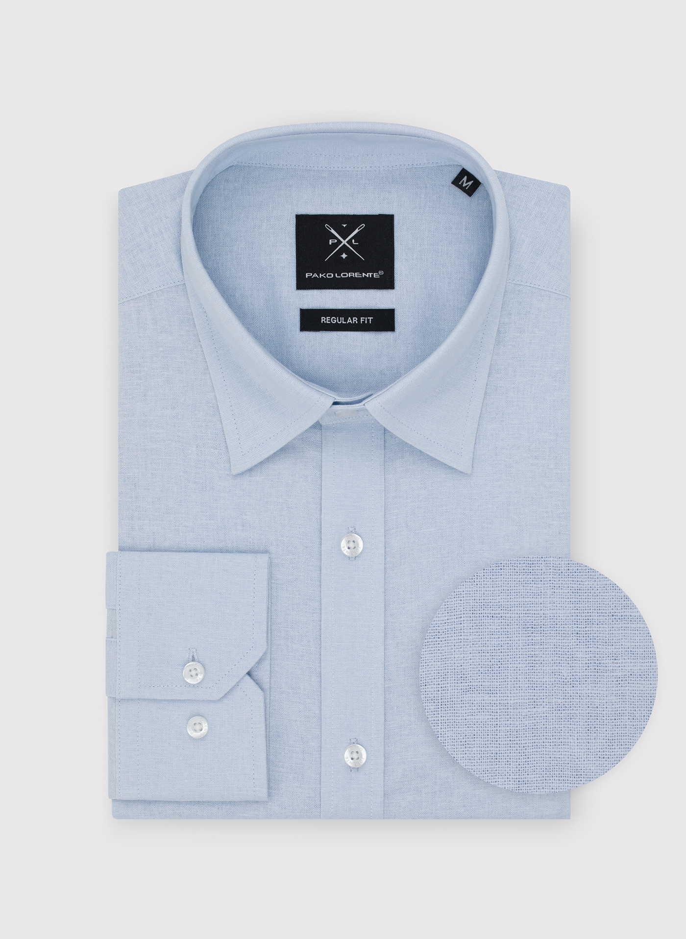 Błękitna koszula z lnu i bawełny - Pako Lorente