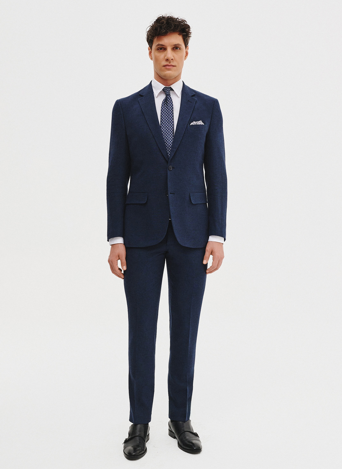 PAKO LORENTE - Granatowa marynarka garniturowa z lnem - Pako Lorente