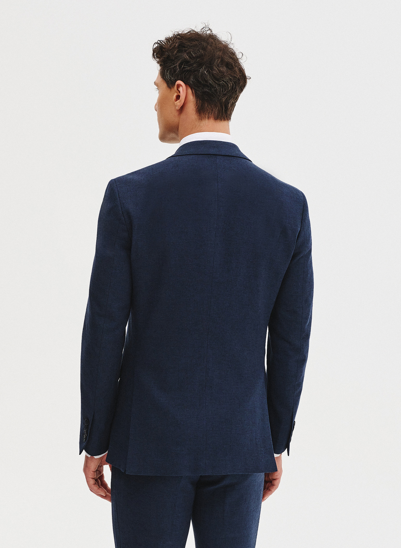 PAKO LORENTE - Granatowa marynarka garniturowa z lnem - Pako Lorente