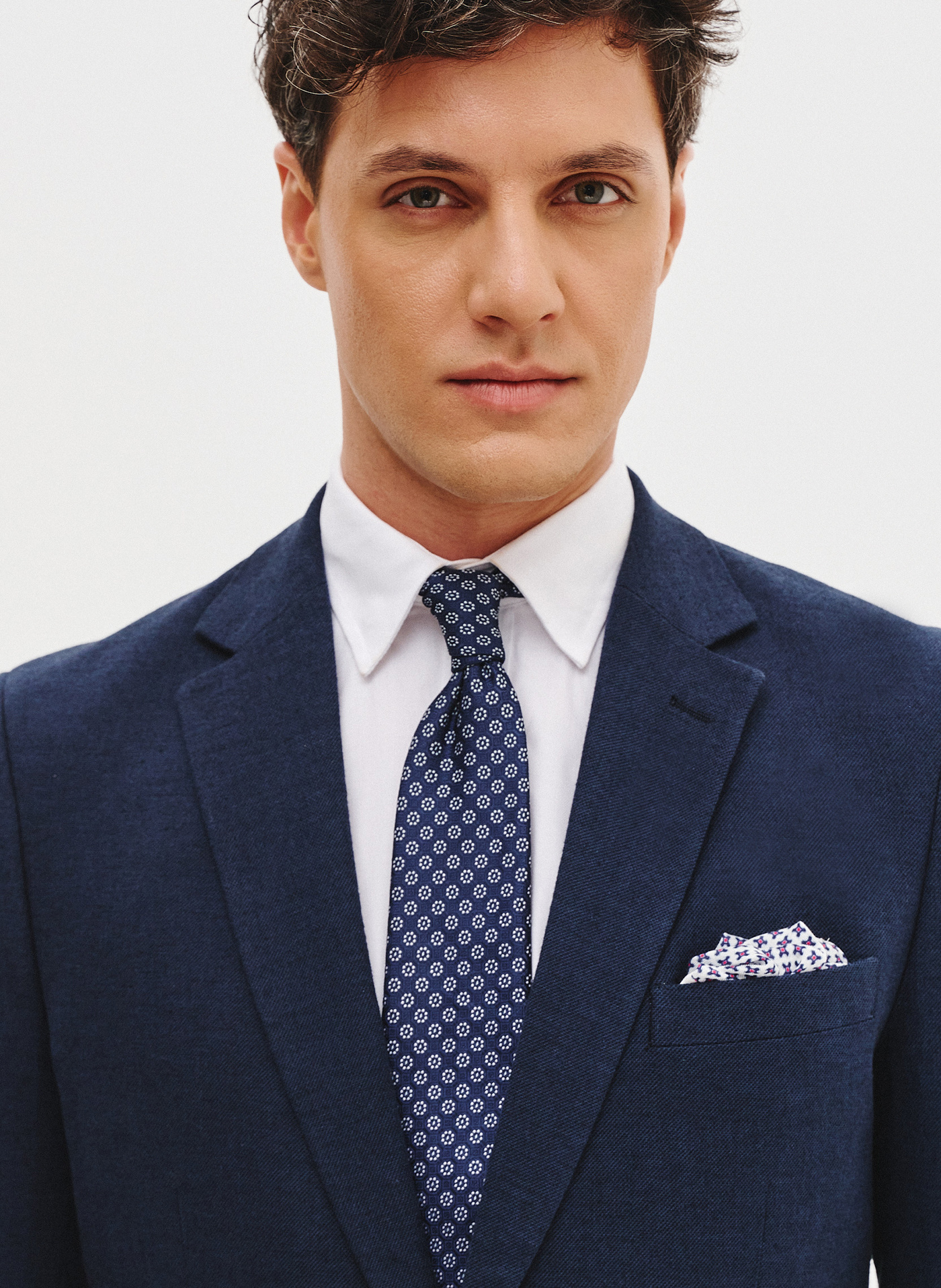 PAKO LORENTE - Granatowa marynarka garniturowa z lnem - Pako Lorente