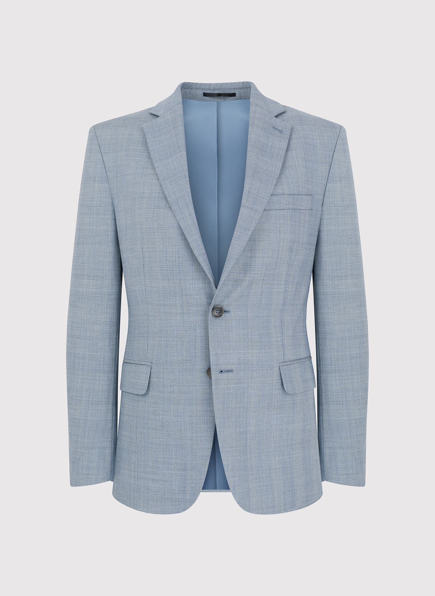 Niebieska marynarka garniturowa w kraciasty deseń - Pako Lorente