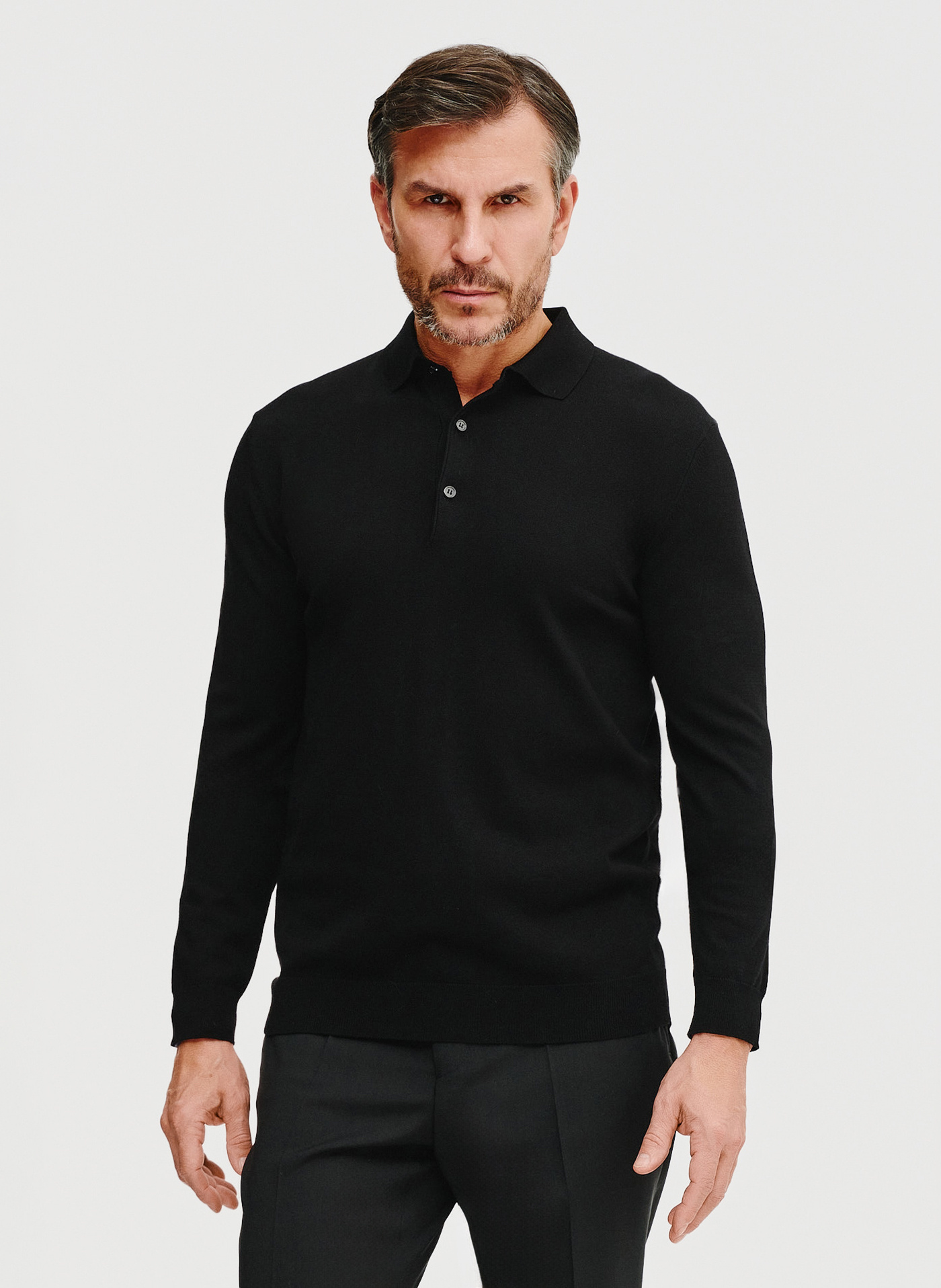 Sweter polo w kolorze czarnym - Pako Lorente