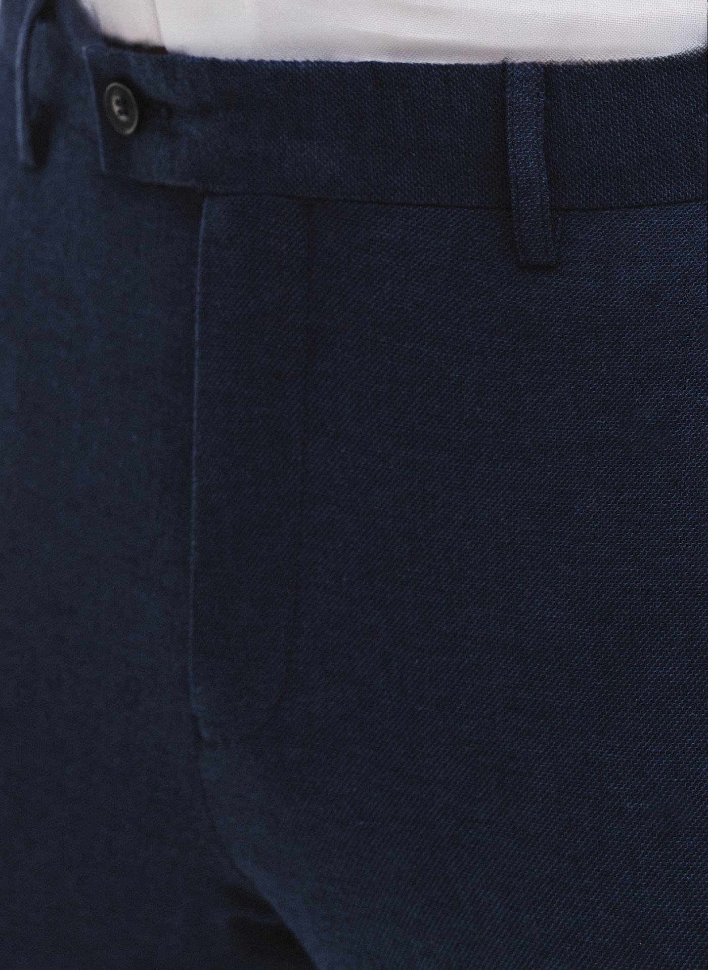 PAKO LORENTE - Granatowe spodnie ganiturowe z lnem - Pako Lorente