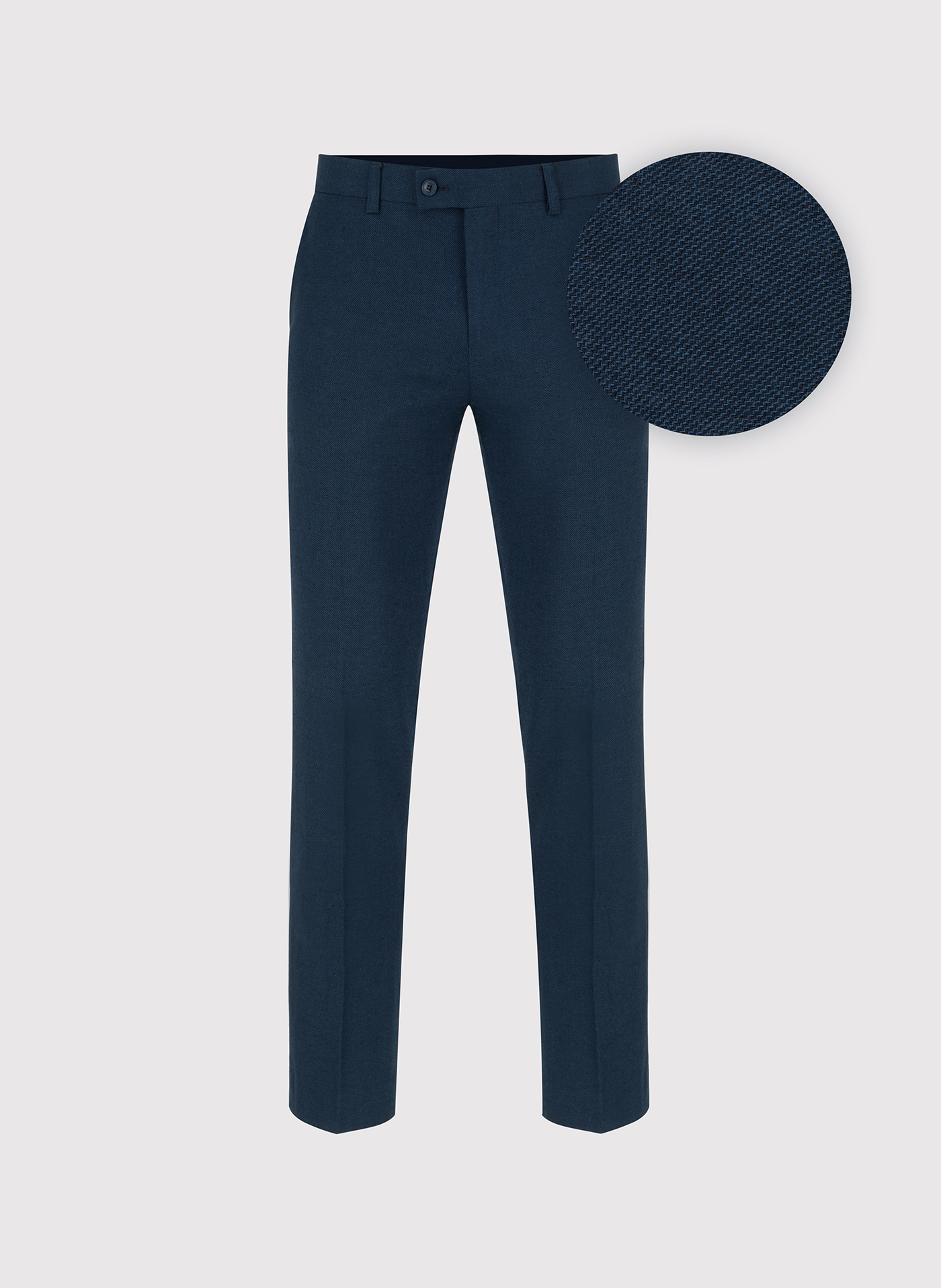 PAKO LORENTE - Granatowe spodnie ganiturowe z lnem - Pako Lorente