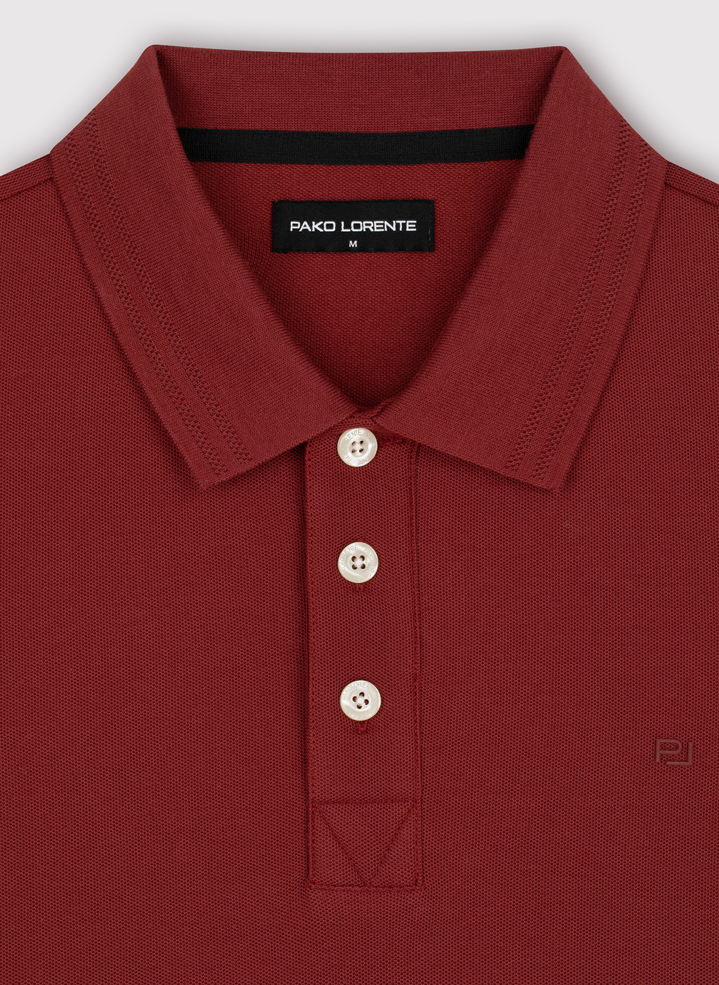 PAKO LORENTE - Bordowy t-shirt polo na trzy guziczki - Pako Lorente