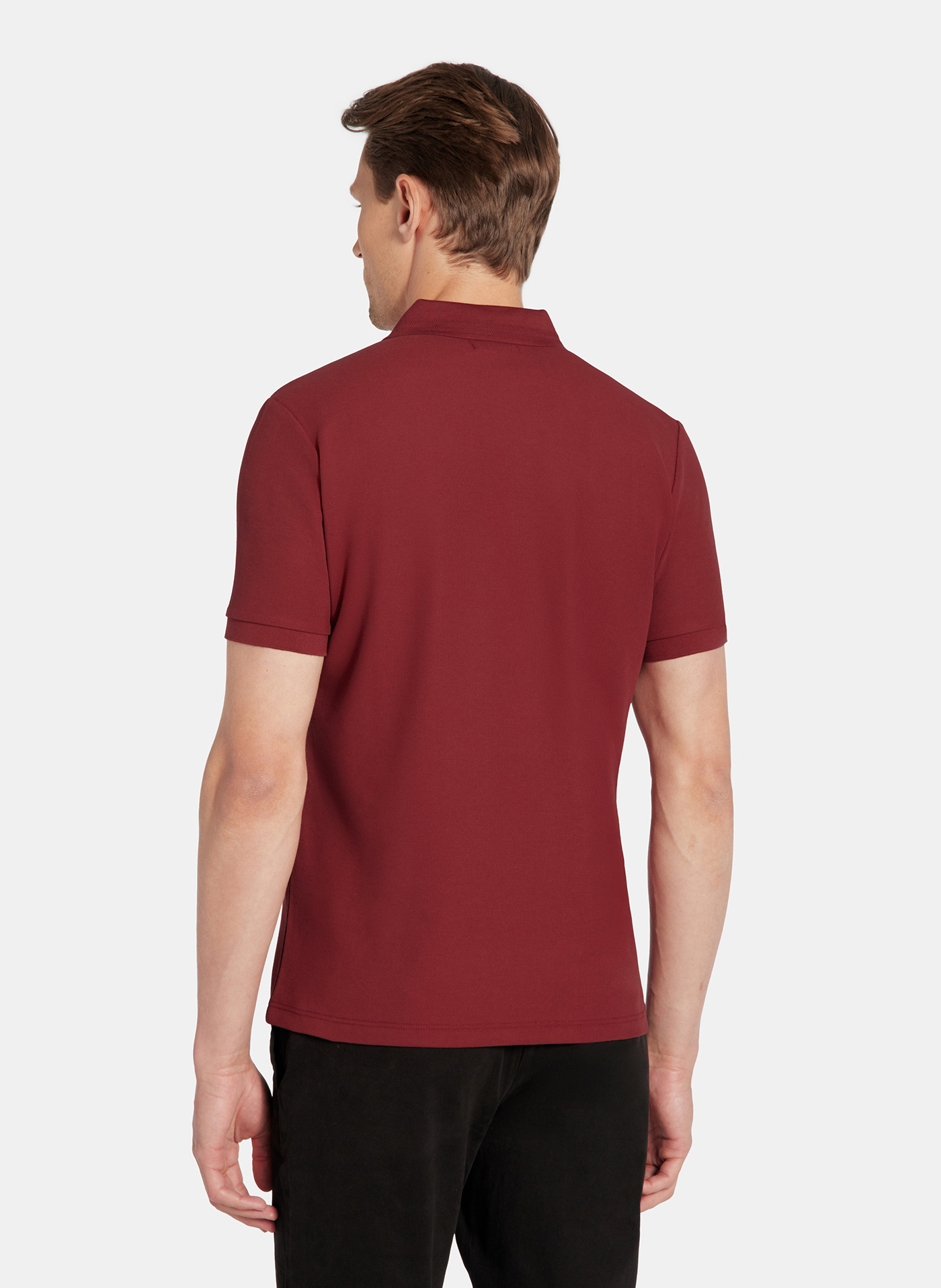 PAKO LORENTE - Bordowy t-shirt polo na trzy guziczki - Pako Lorente