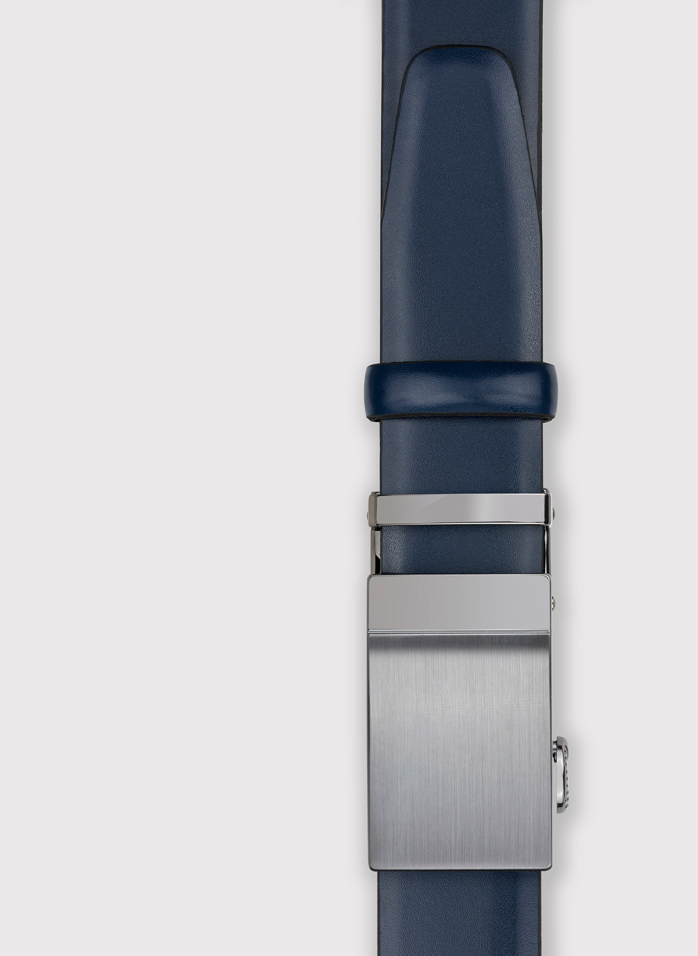 Granatowy skórzany pasek męski - Pako Lorente