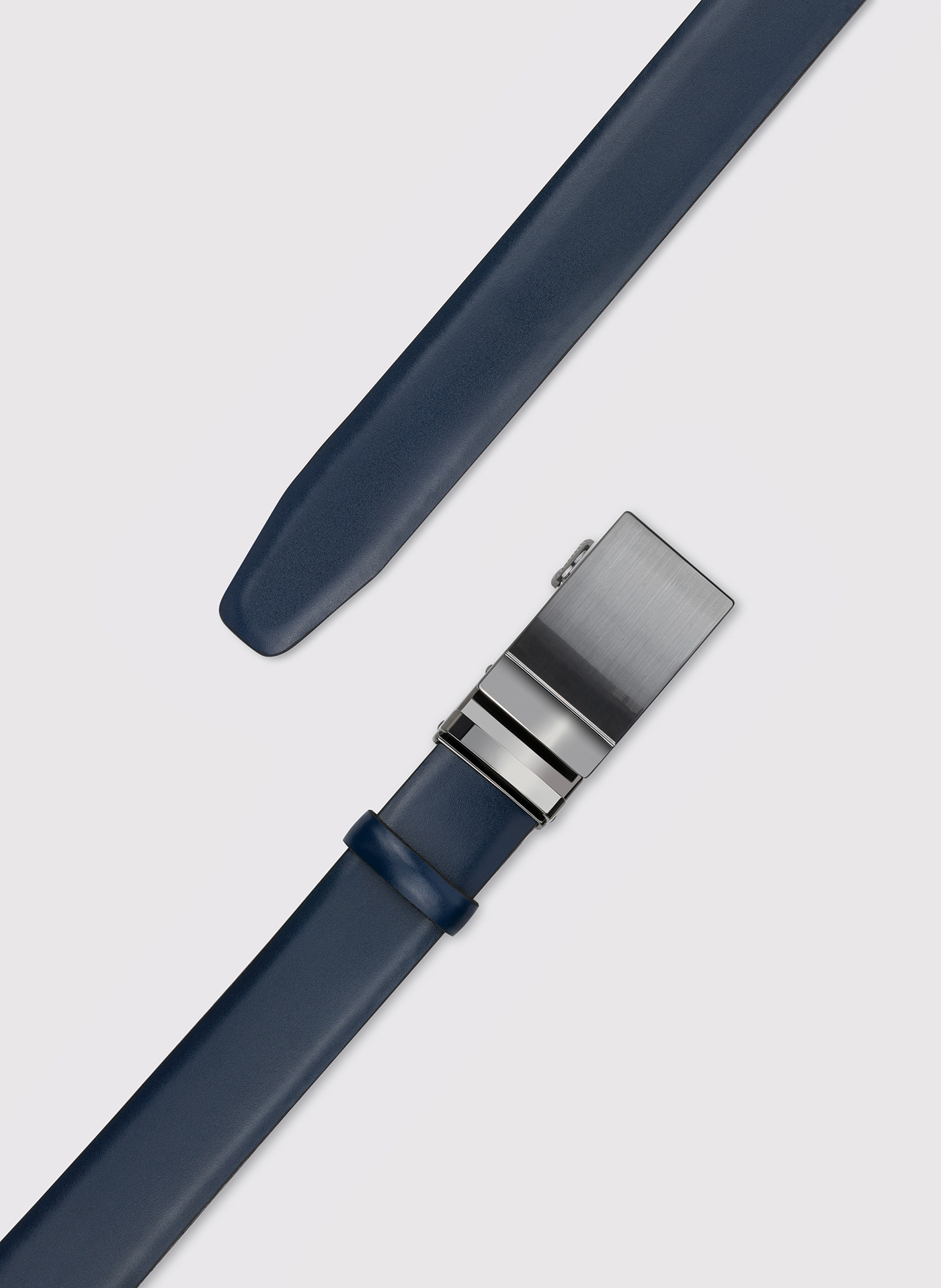 Granatowy skórzany pasek męski - Pako Lorente