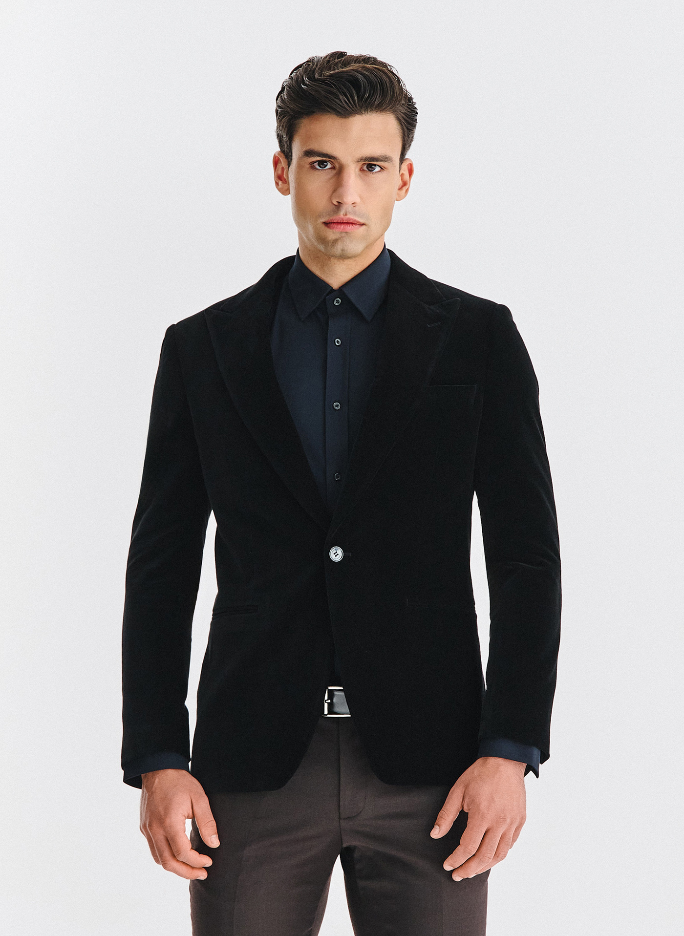 PAKO LORENTE - Czarna bawełniana marynarka męska - Pako Lorente