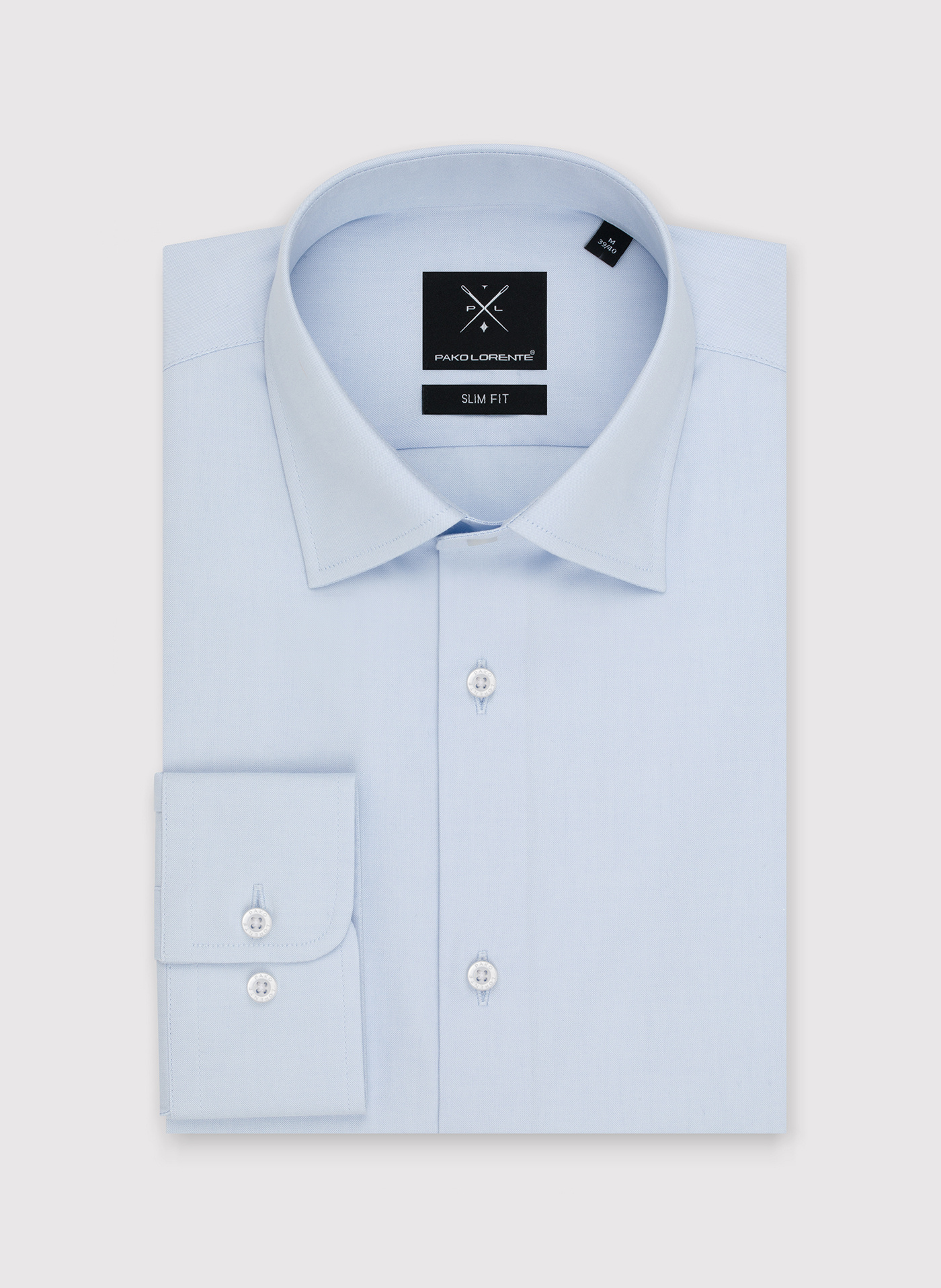 Gładka koszula męska w kolorze jasnoniebieskim - Pako Lorente