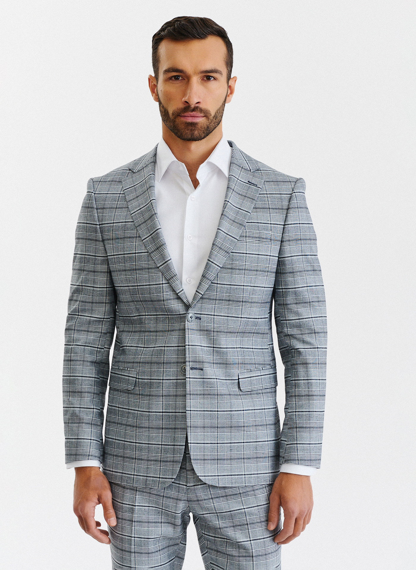 Kraciasta męska marynarka garniturowa - Pako Lorente