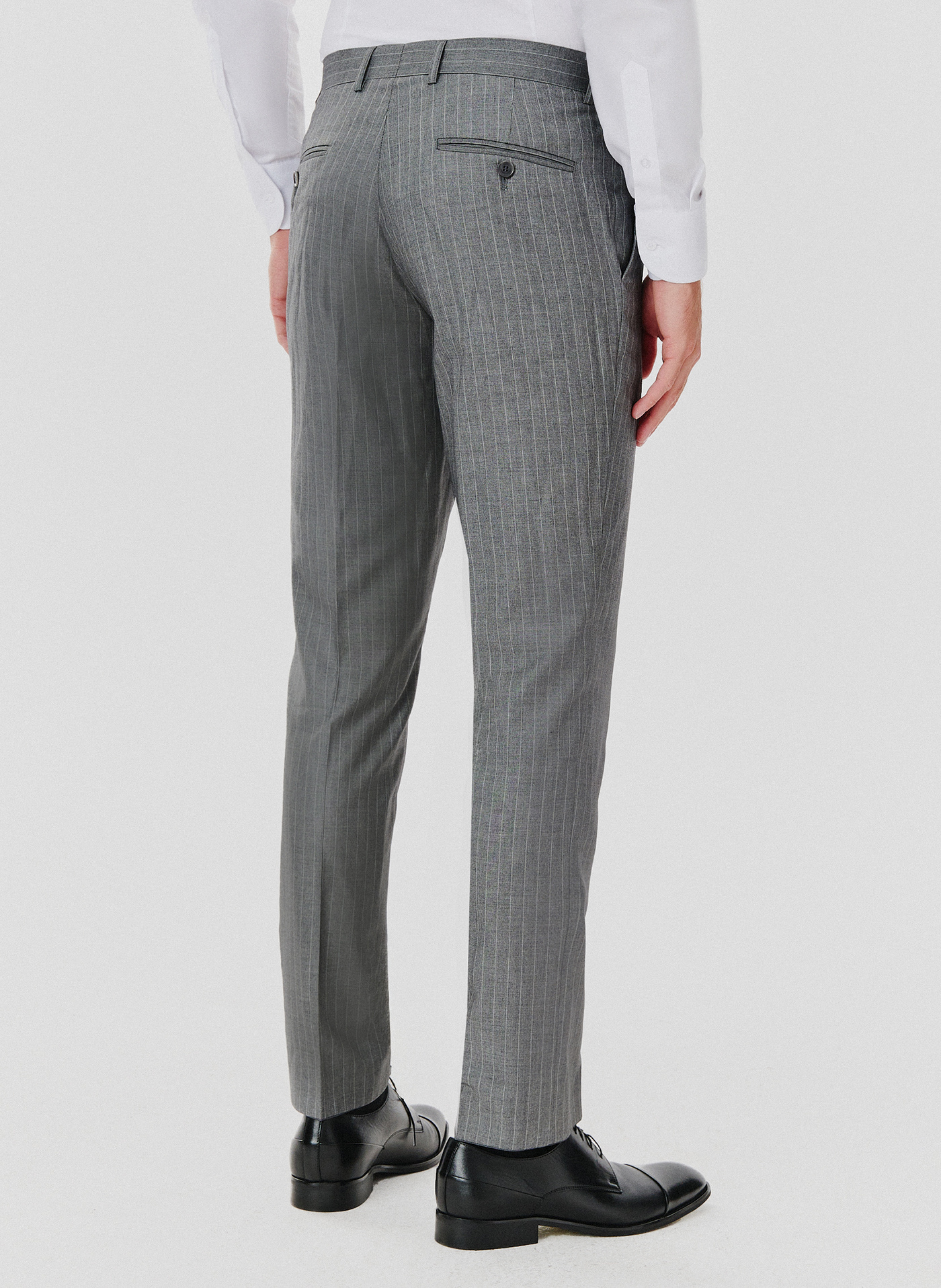 Szare spodnie garniturowe w prążek - Pako Lorente