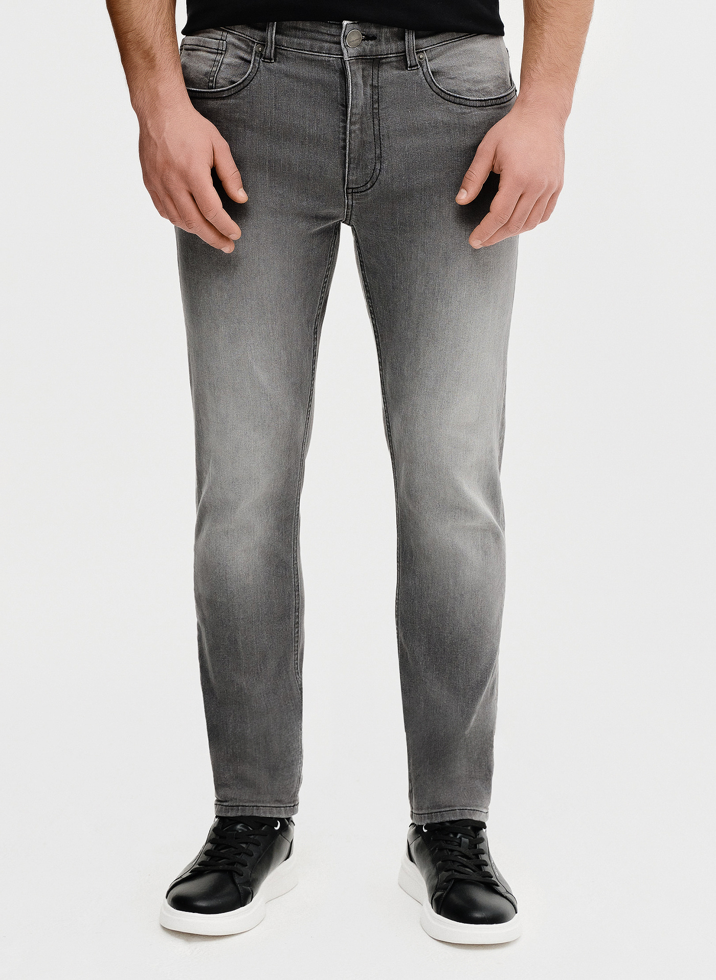 PAKO LORENTE - Szare jeansowe spodnie męskie - Pako Lorente