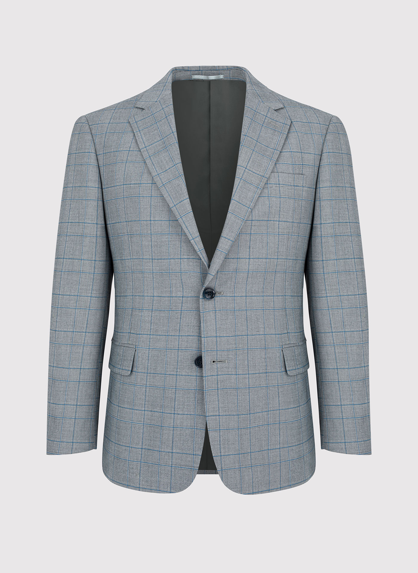 Szara marynarka garniturowa w niebieską kratę - Pako Lorente
