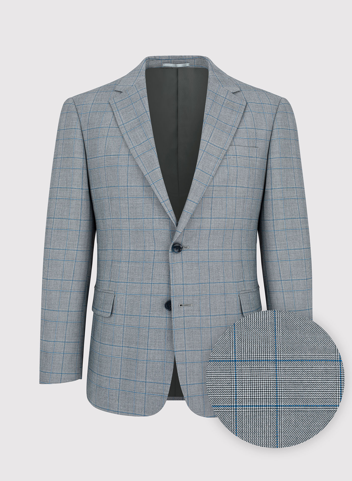 Szara marynarka garniturowa w niebieską kratę - Pako Lorente