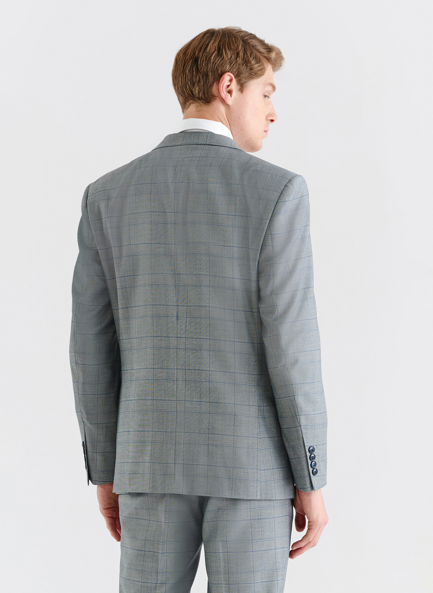 Szara marynarka garniturowa w niebieską kratę - Pako Lorente