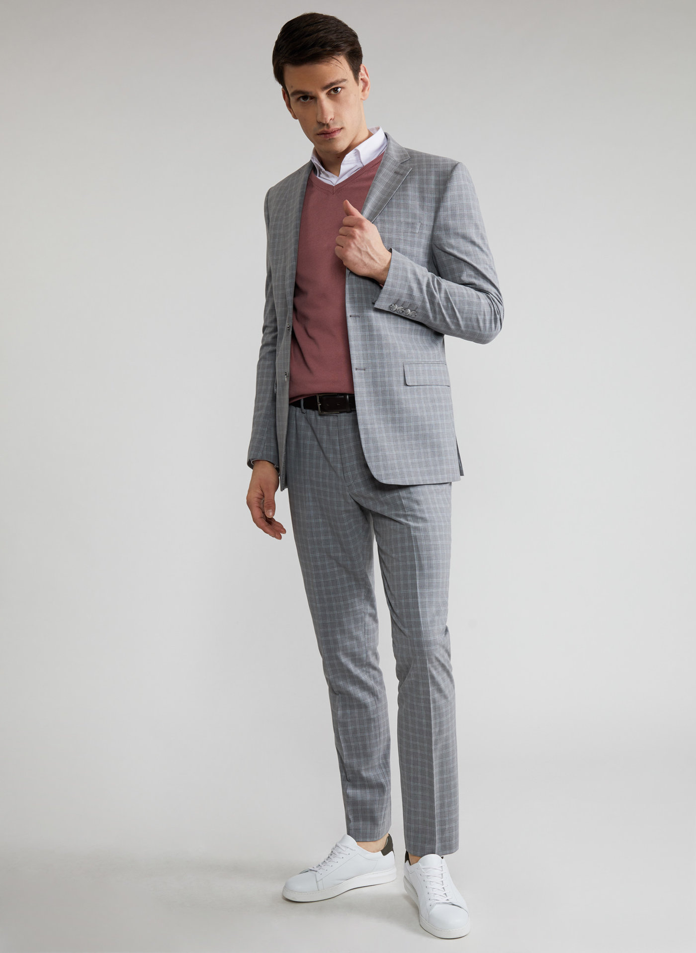 Szara marynarka garniturowa P22SF-3G-008-S-S - Pako Lorente