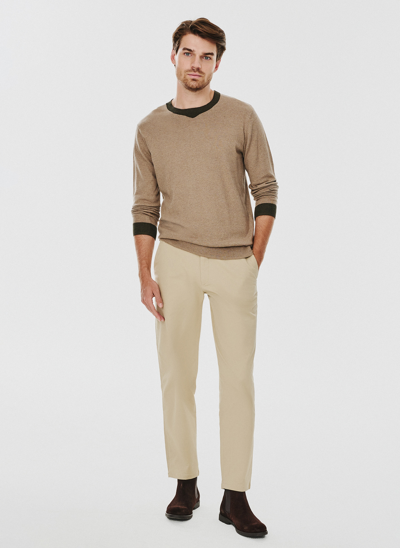 Melanżowy sweter męski - Pako Lorente