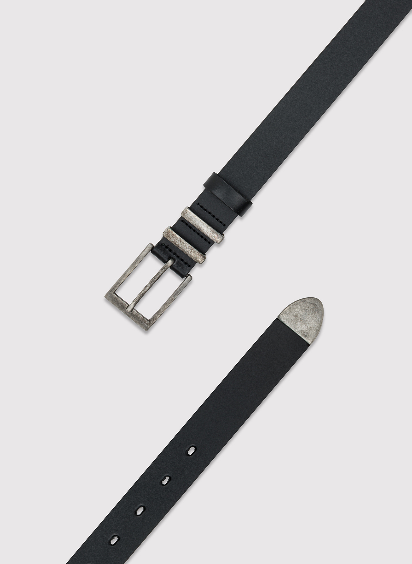 Pasek skórzany męski z metalową końcówką - Pako Lorente