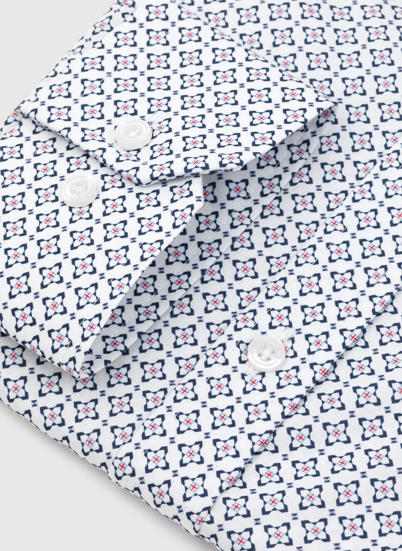 Biała koszula w niebieski mikrowzór - Pako Lorente