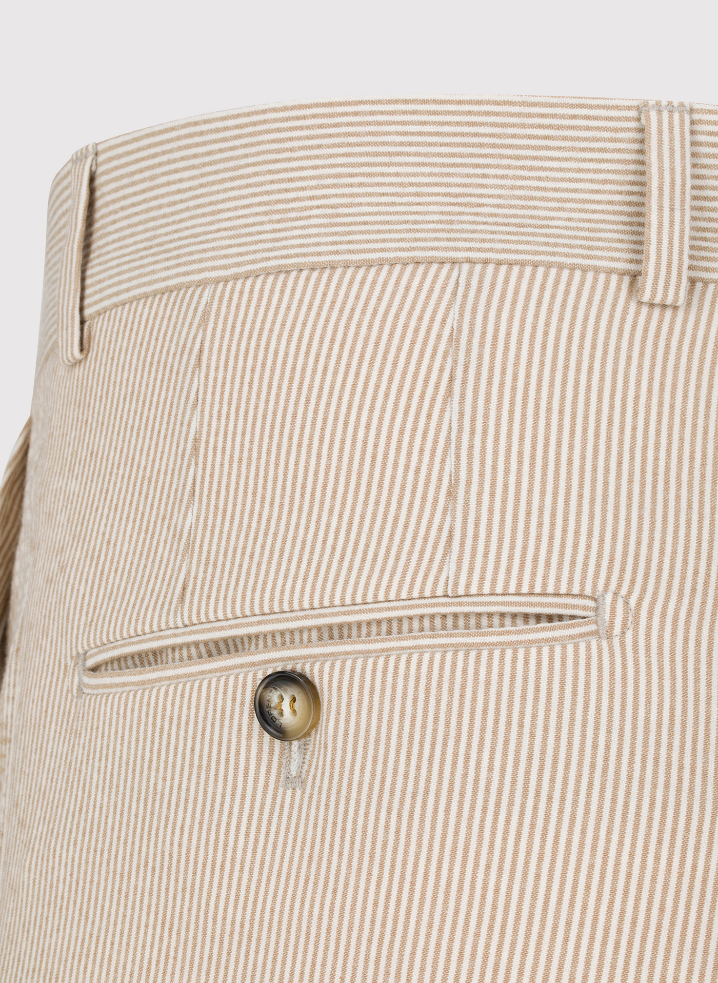PAKO LORENTE - Beżowe spodnie ganiturowe w prążek - Pako Lorente