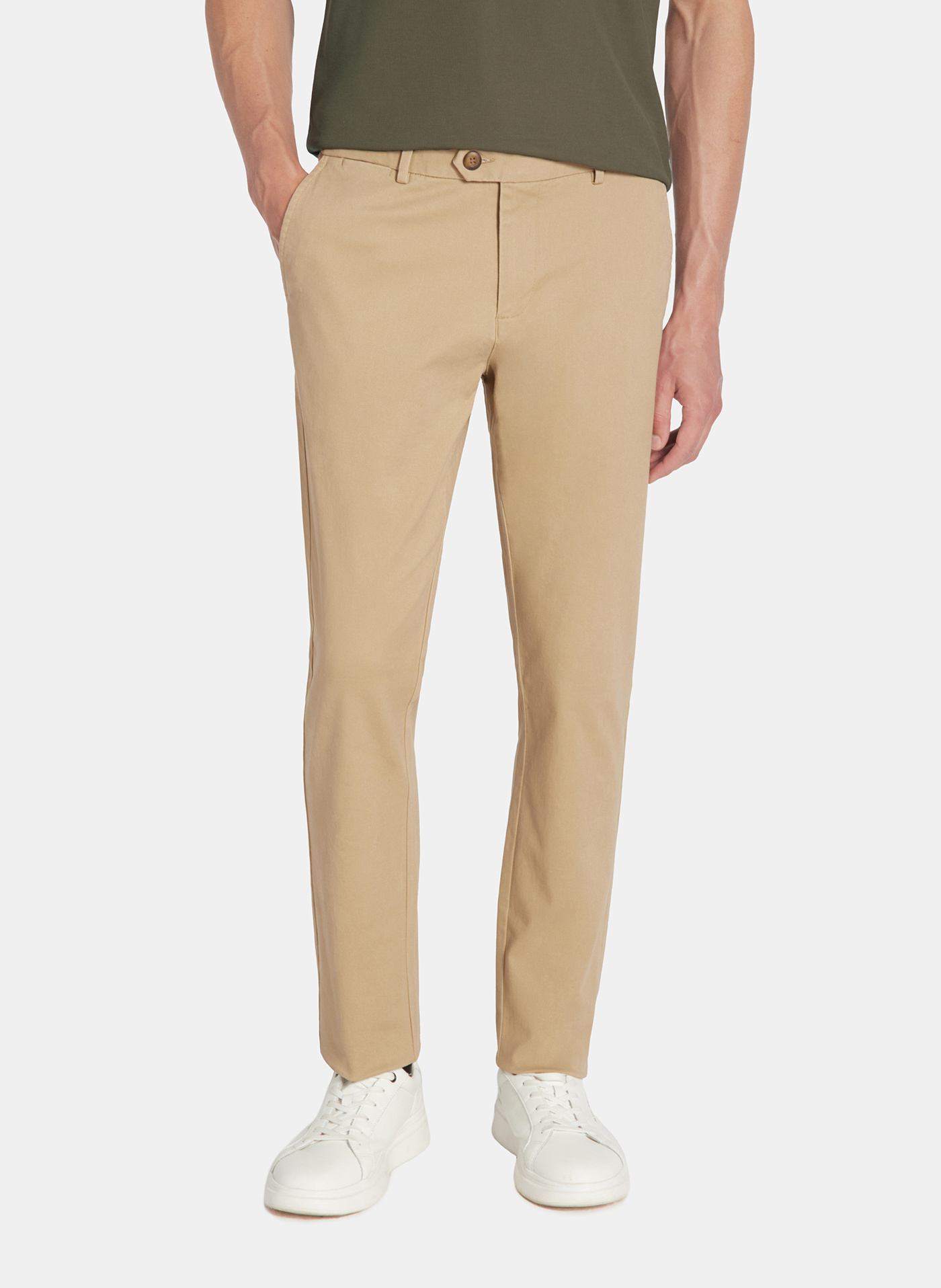 PAKO LORENTE - Beżowe spodnie chino z bawełną - Pako Lorente