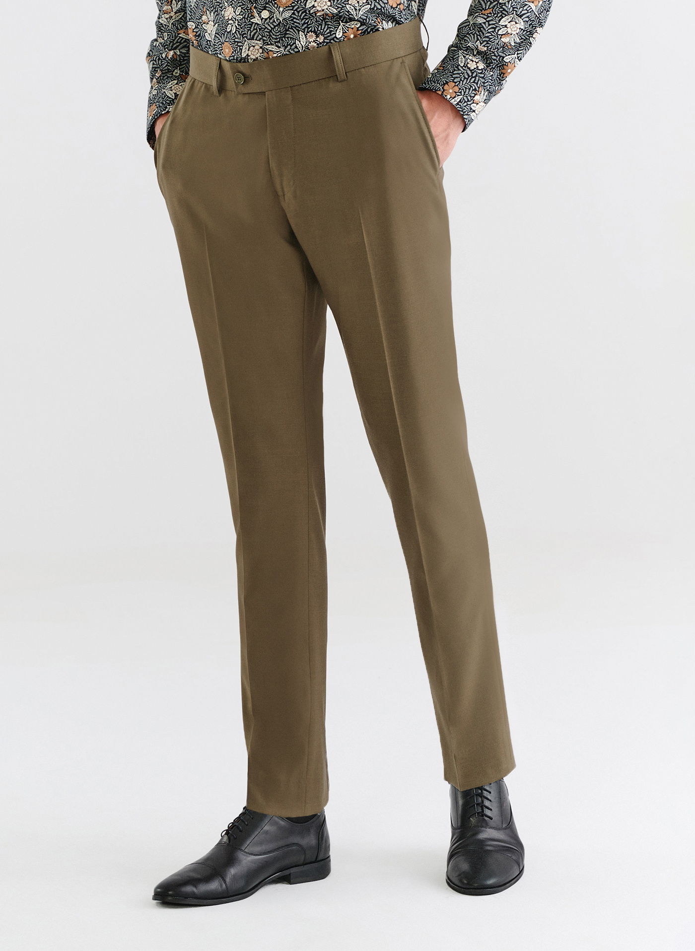 Zielone spodnie garniturowe z wełną - Pako Lorente