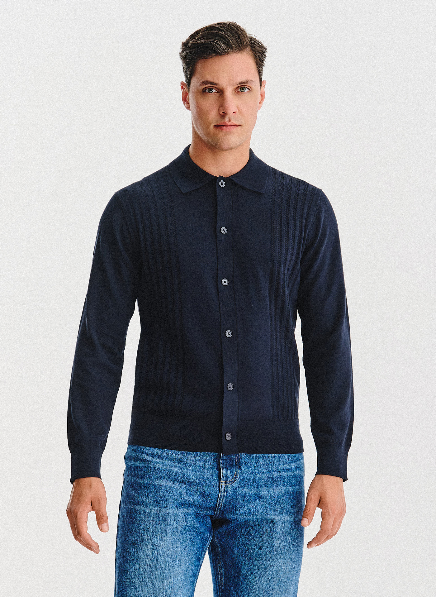 PAKO LORENTE - Bawełniany kardigan w kolorze granatowym - Pako Lorente