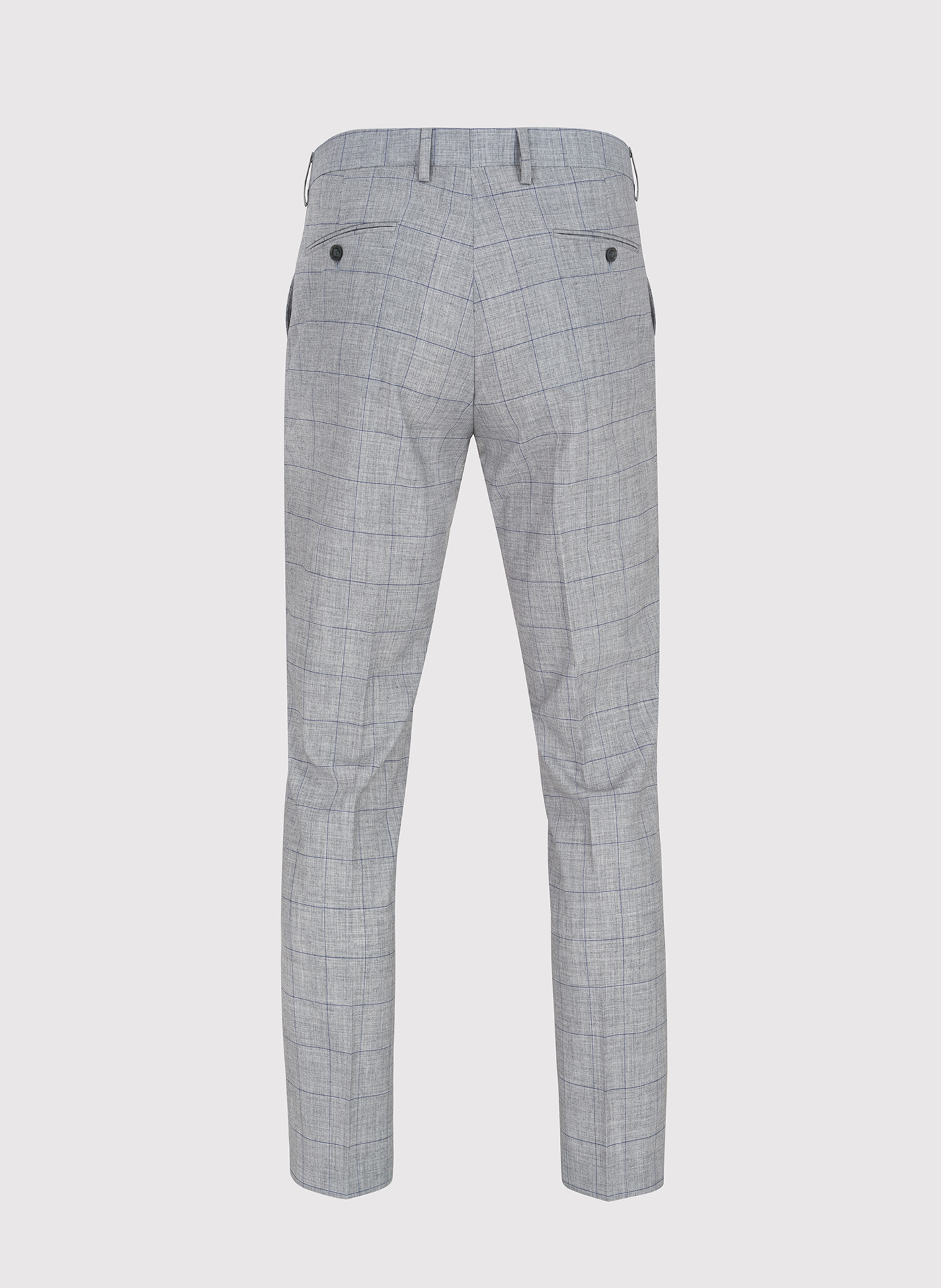 Szare garniturowe spodnie męskie w kratę - Pako Lorente