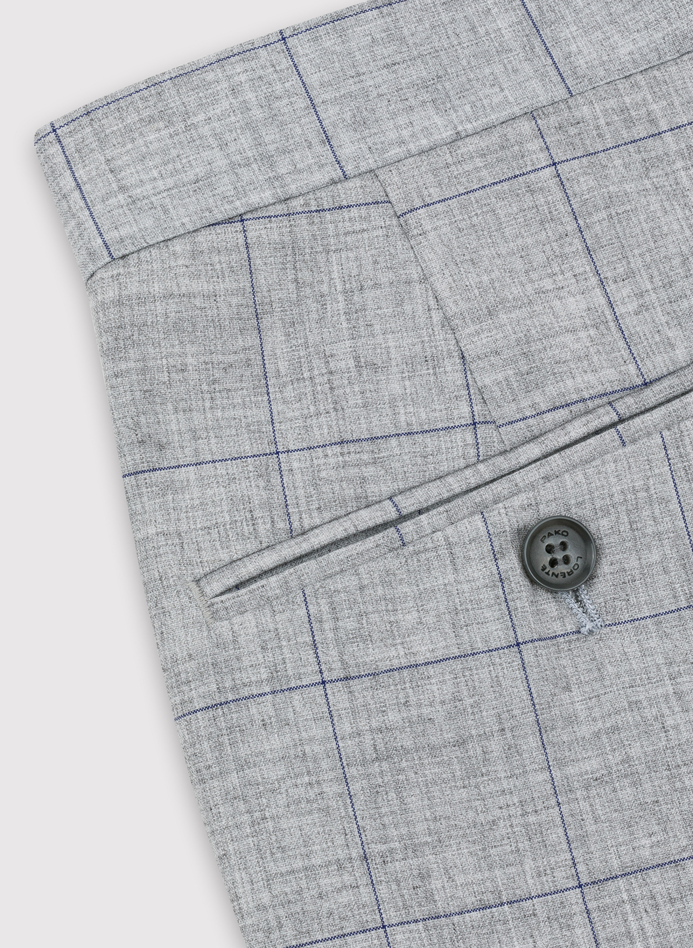 Szare garniturowe spodnie męskie w kratę - Pako Lorente