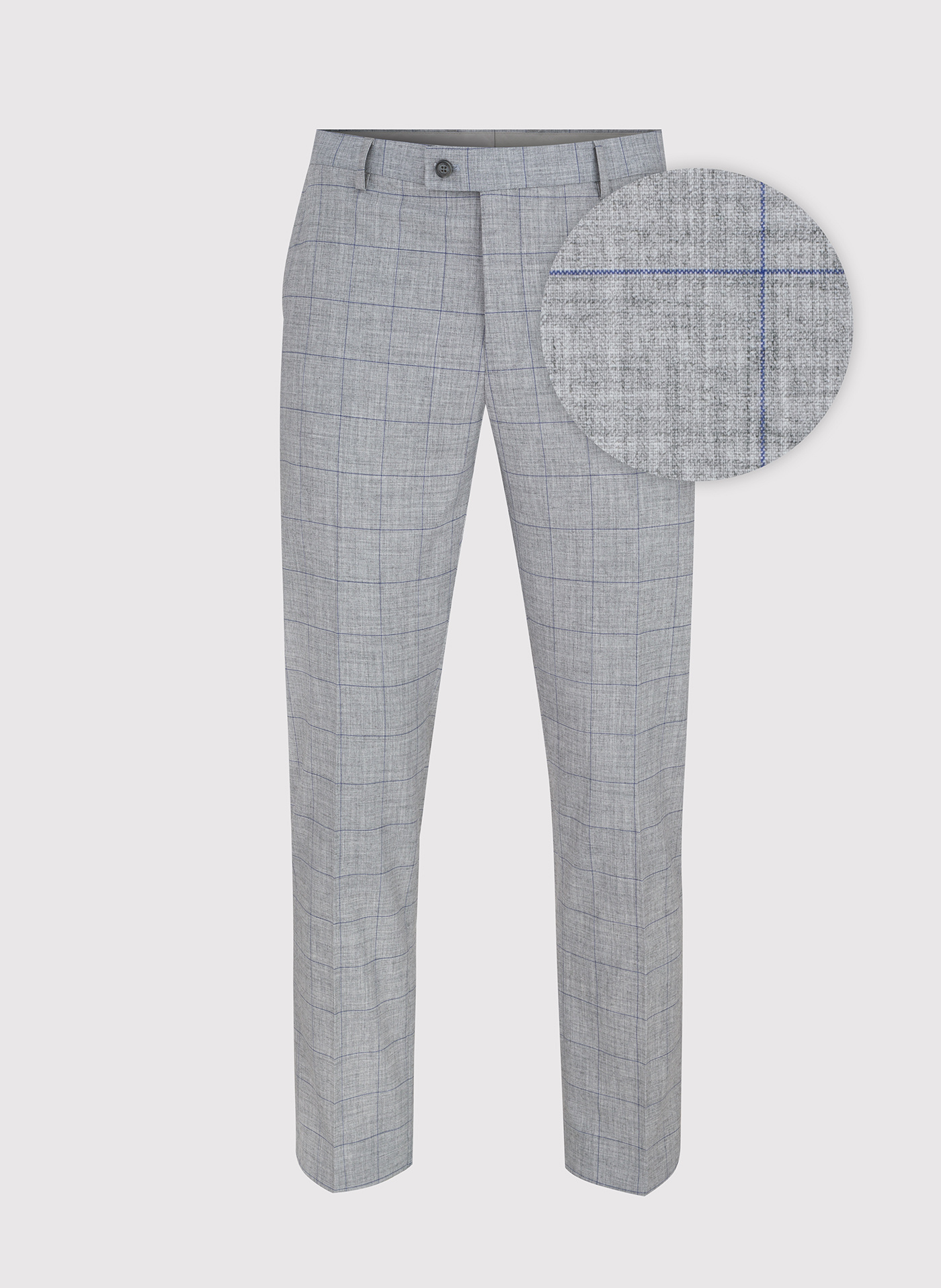 Szare garniturowe spodnie męskie w kratę - Pako Lorente